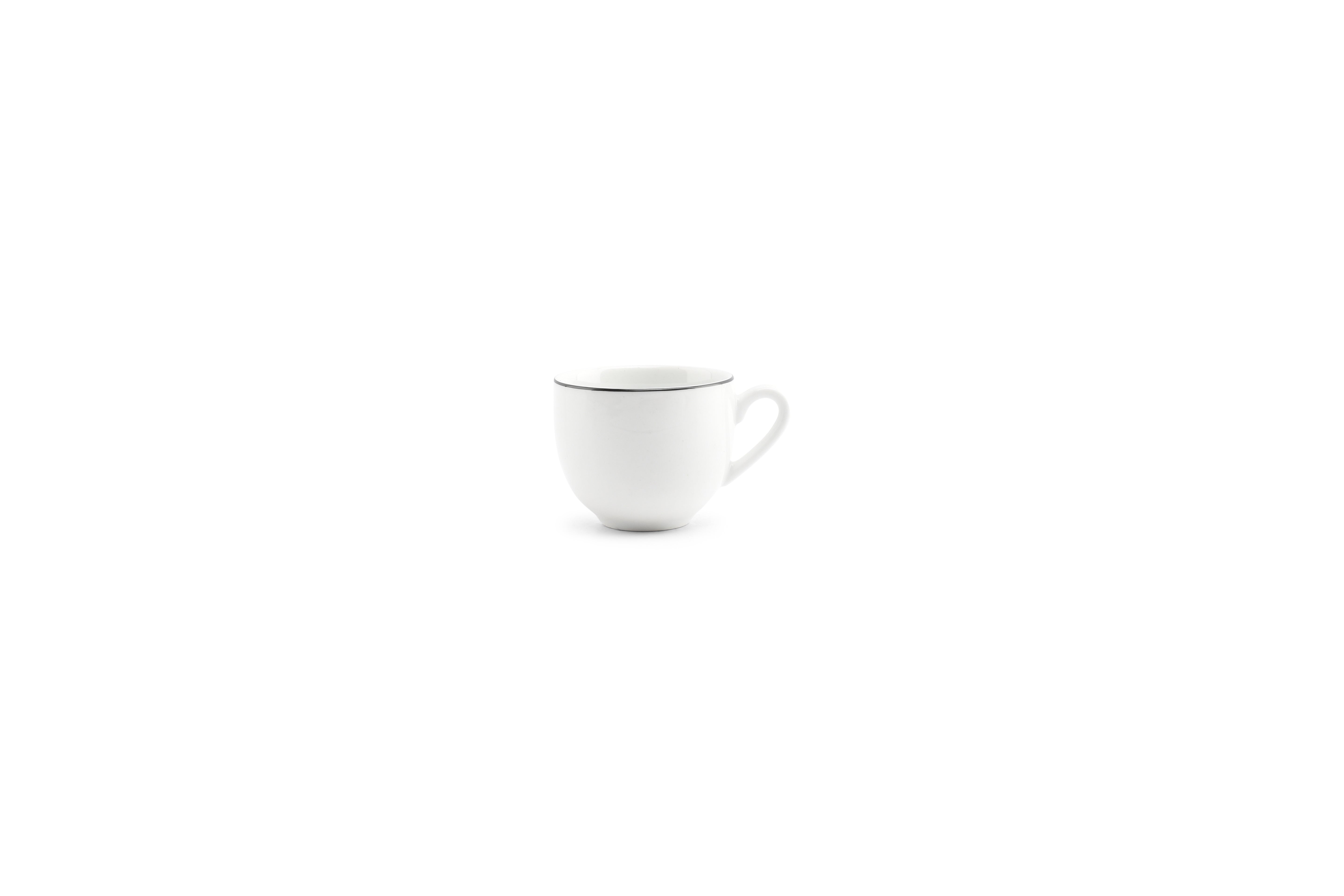 Mokkakop 10cl black rim Basic White