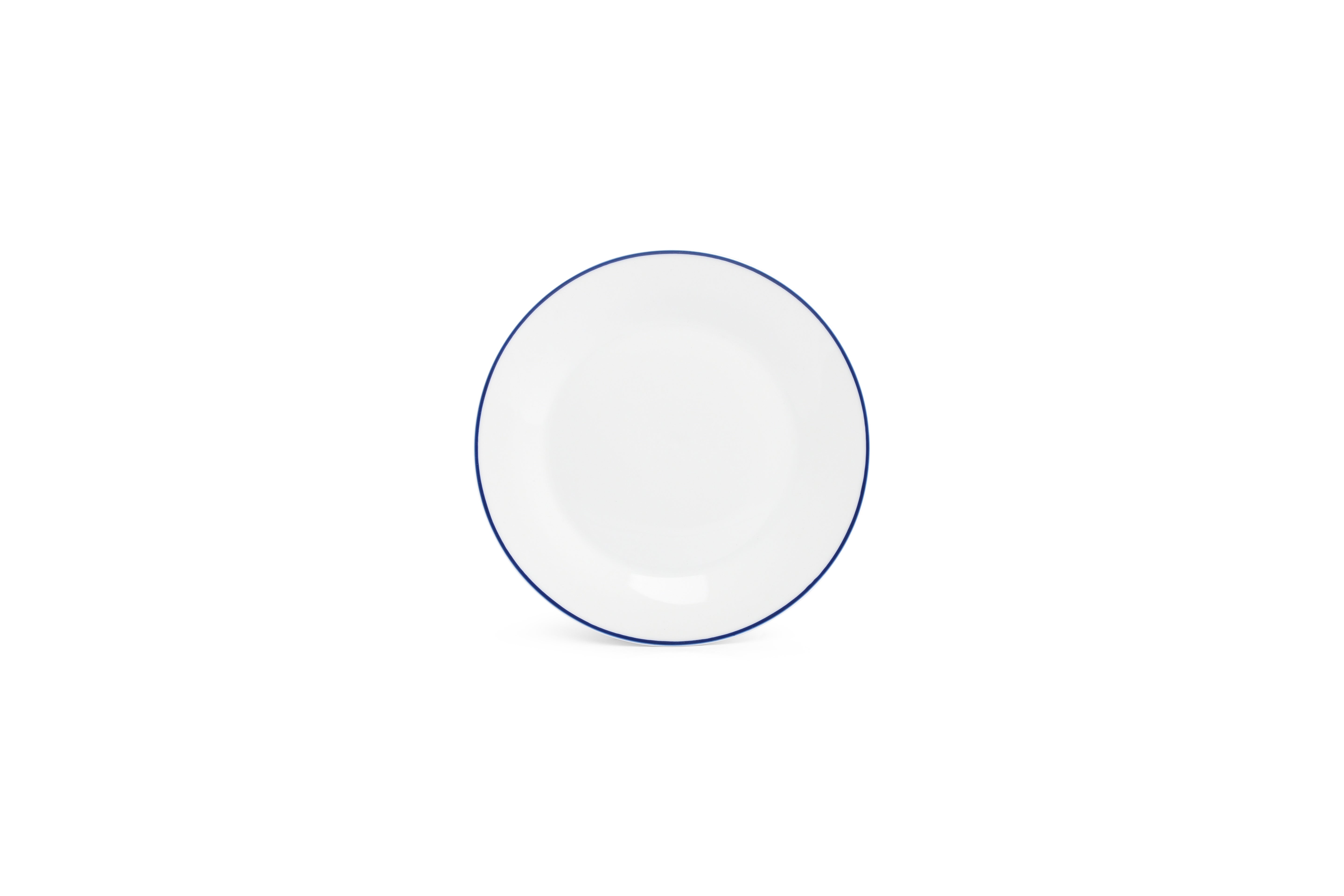 Plat bord 20cm blue rim Basic White
