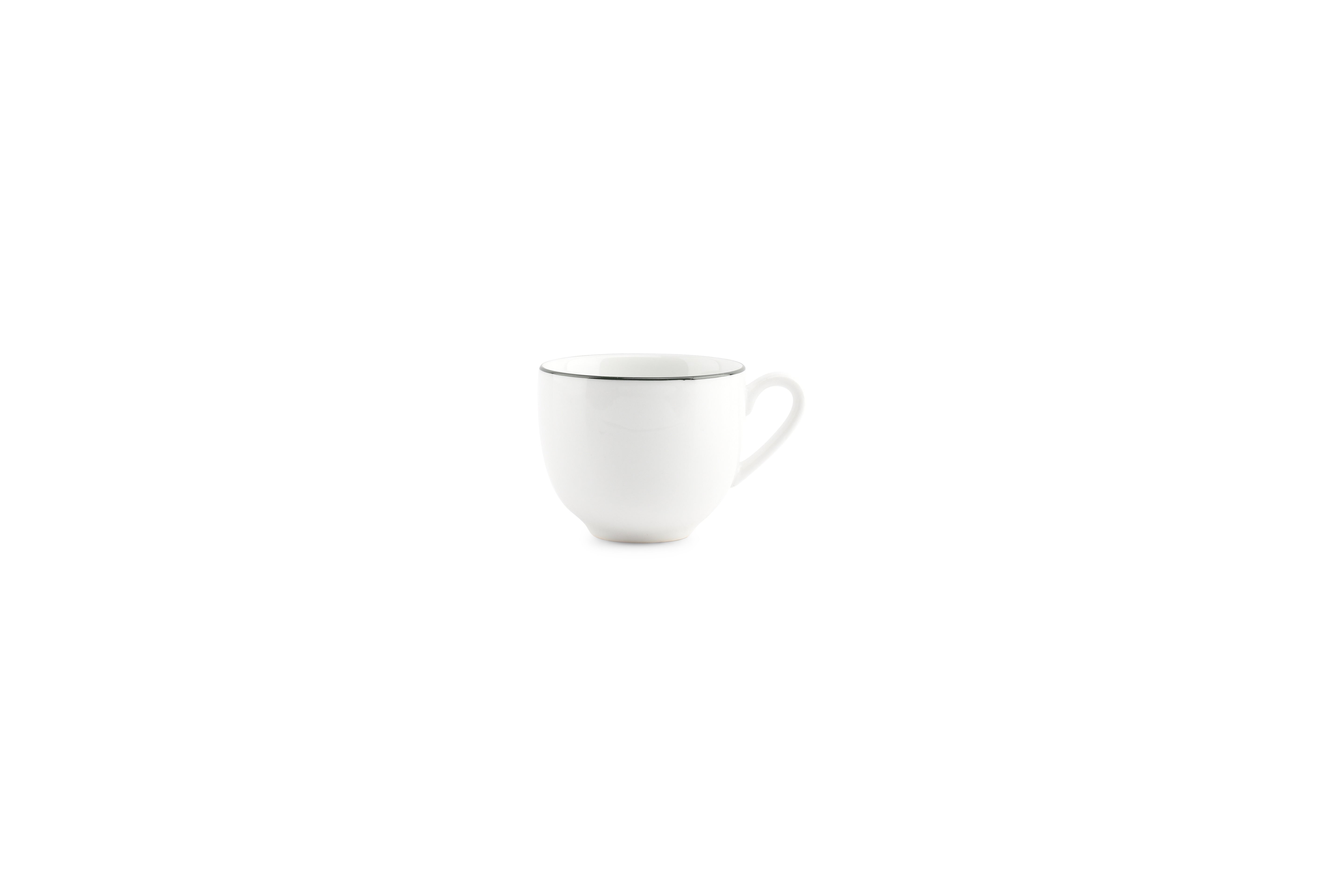 Mokkakop 10cl green rim Basic White