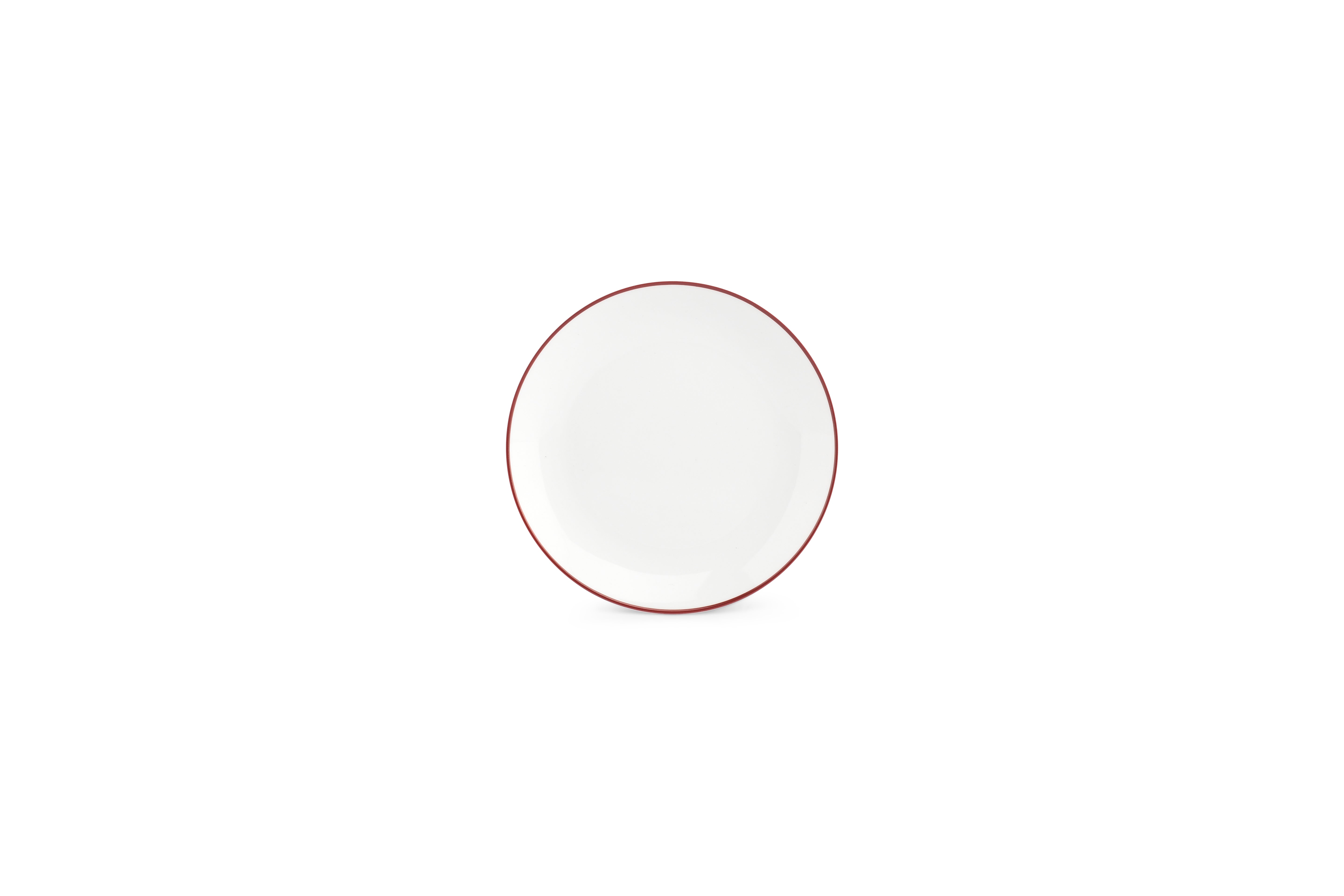 Plat bord 15cm coupe burgundy rim Basic White