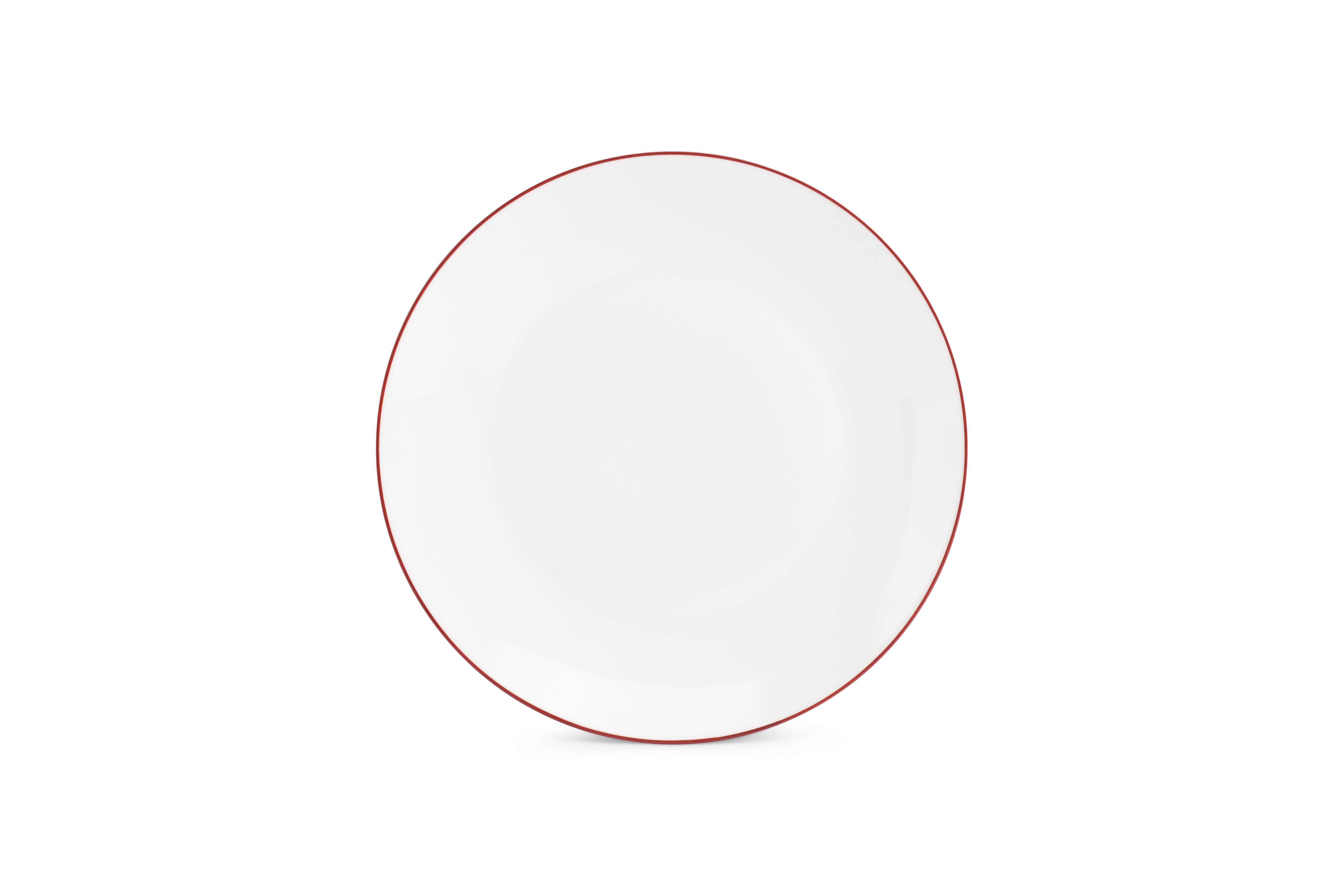 Plat bord 26,5cm coupe burgundy rim Basic White