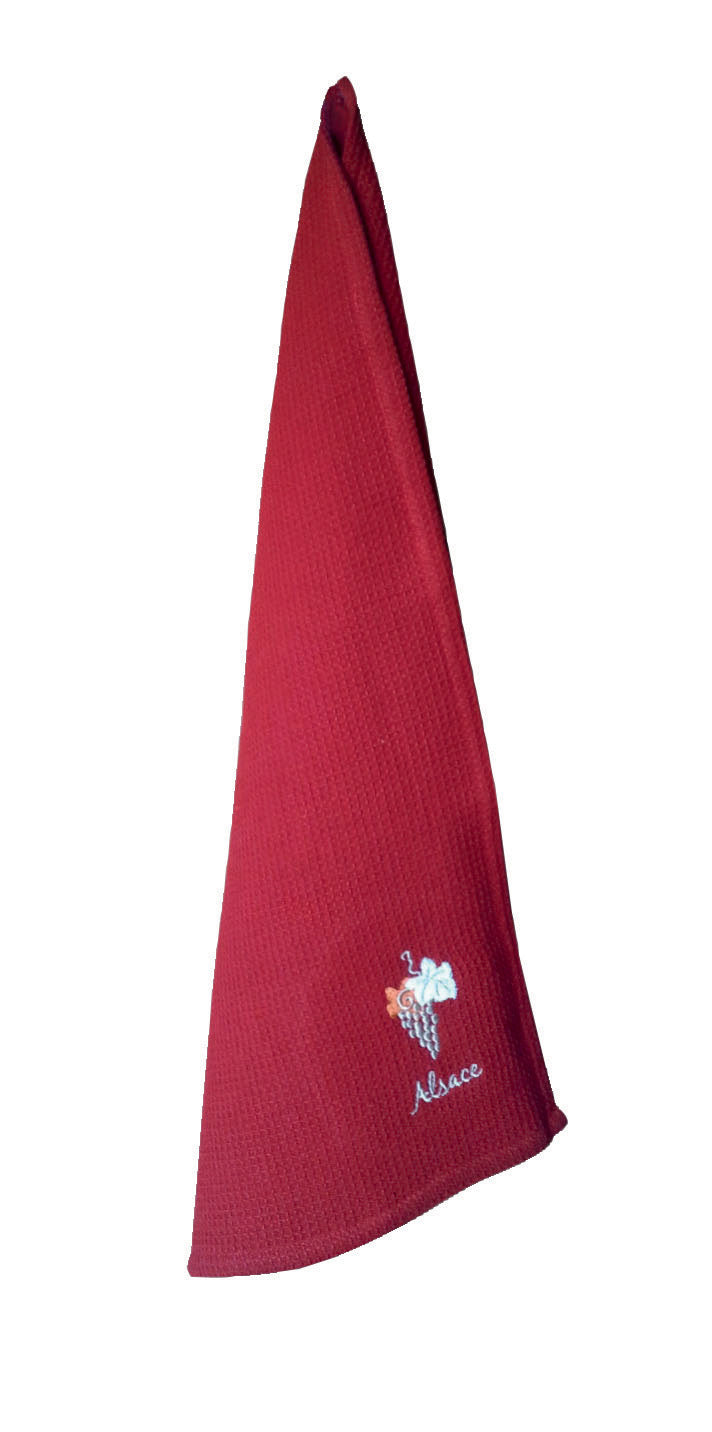Set van 2 theedoeken in wafelstructuur Broderie Alsace Assortis 40 X 60