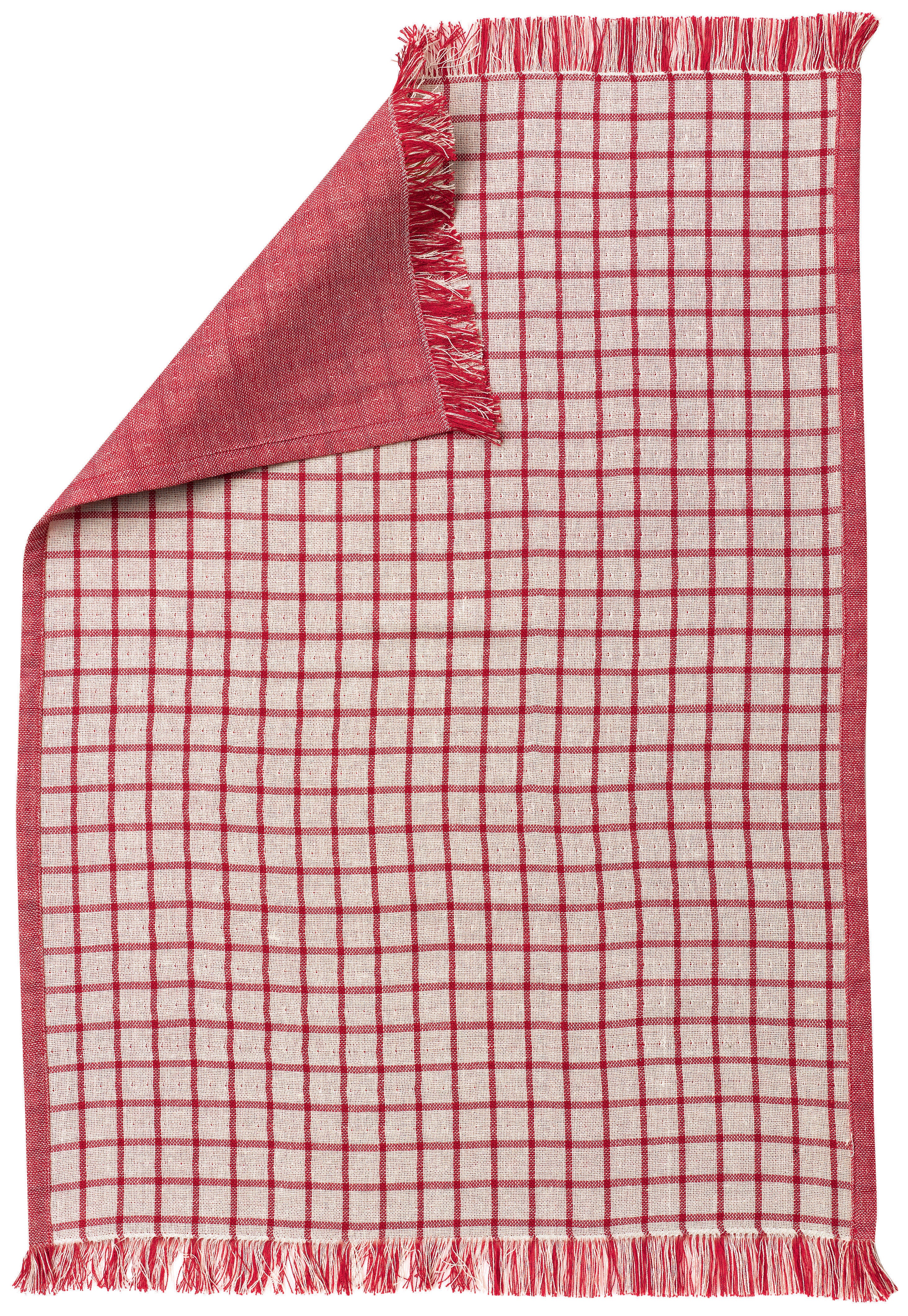 Gerecycleerde theedoek Aden Blanc/Rouge 50 X 70