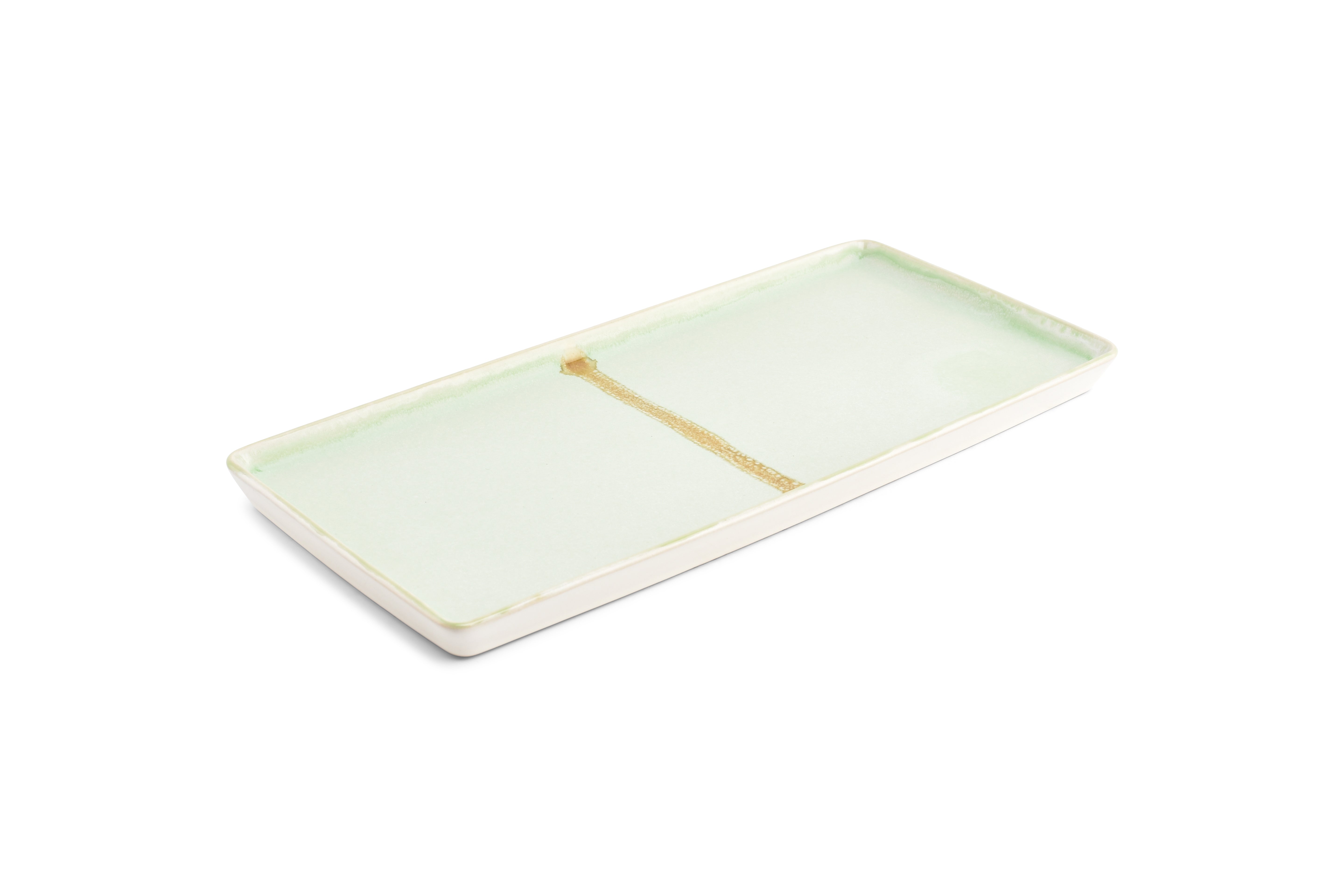 Serveerschaal 14x32cm groen Flow