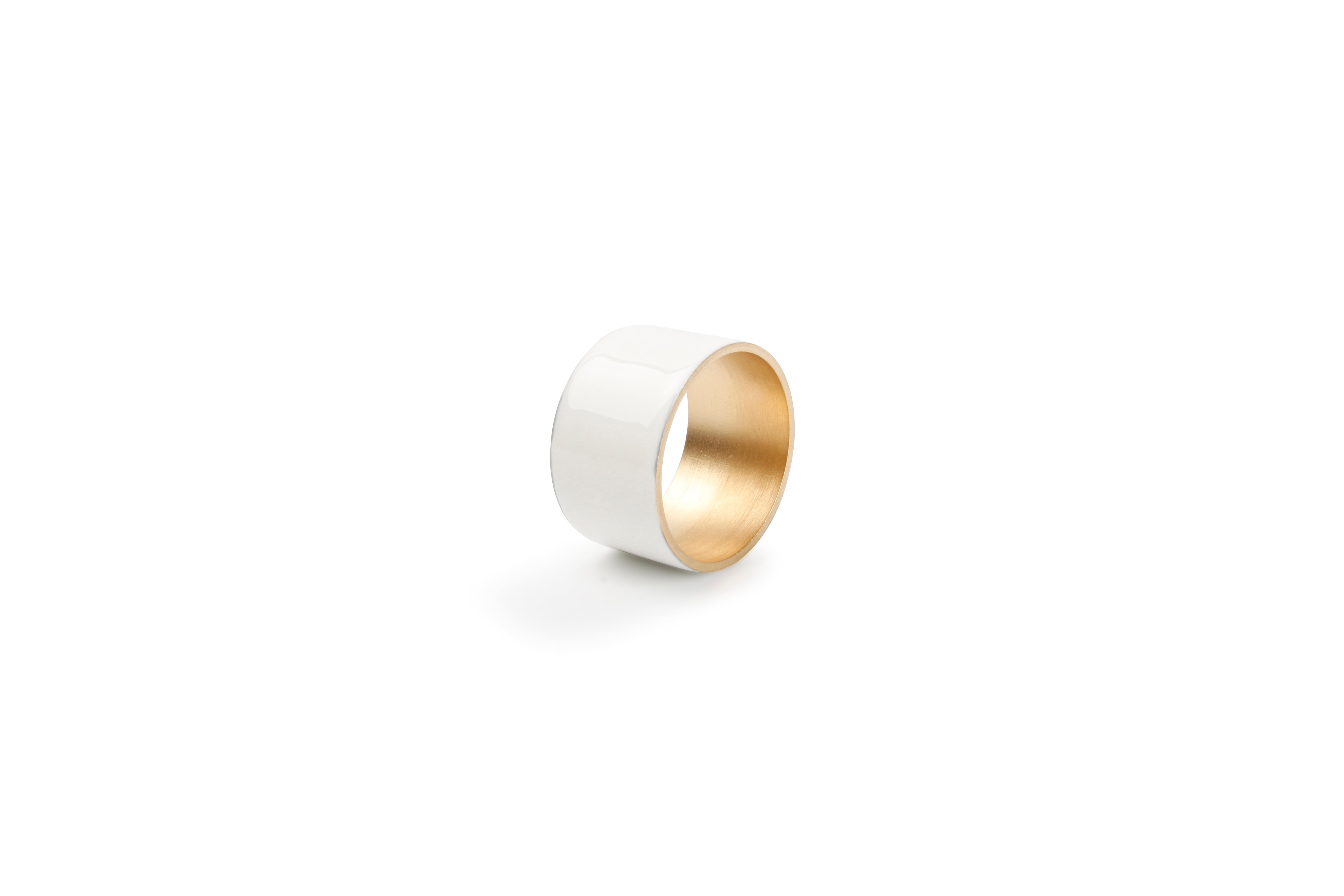 Servetring 5cm wit/goud Centro - set/4