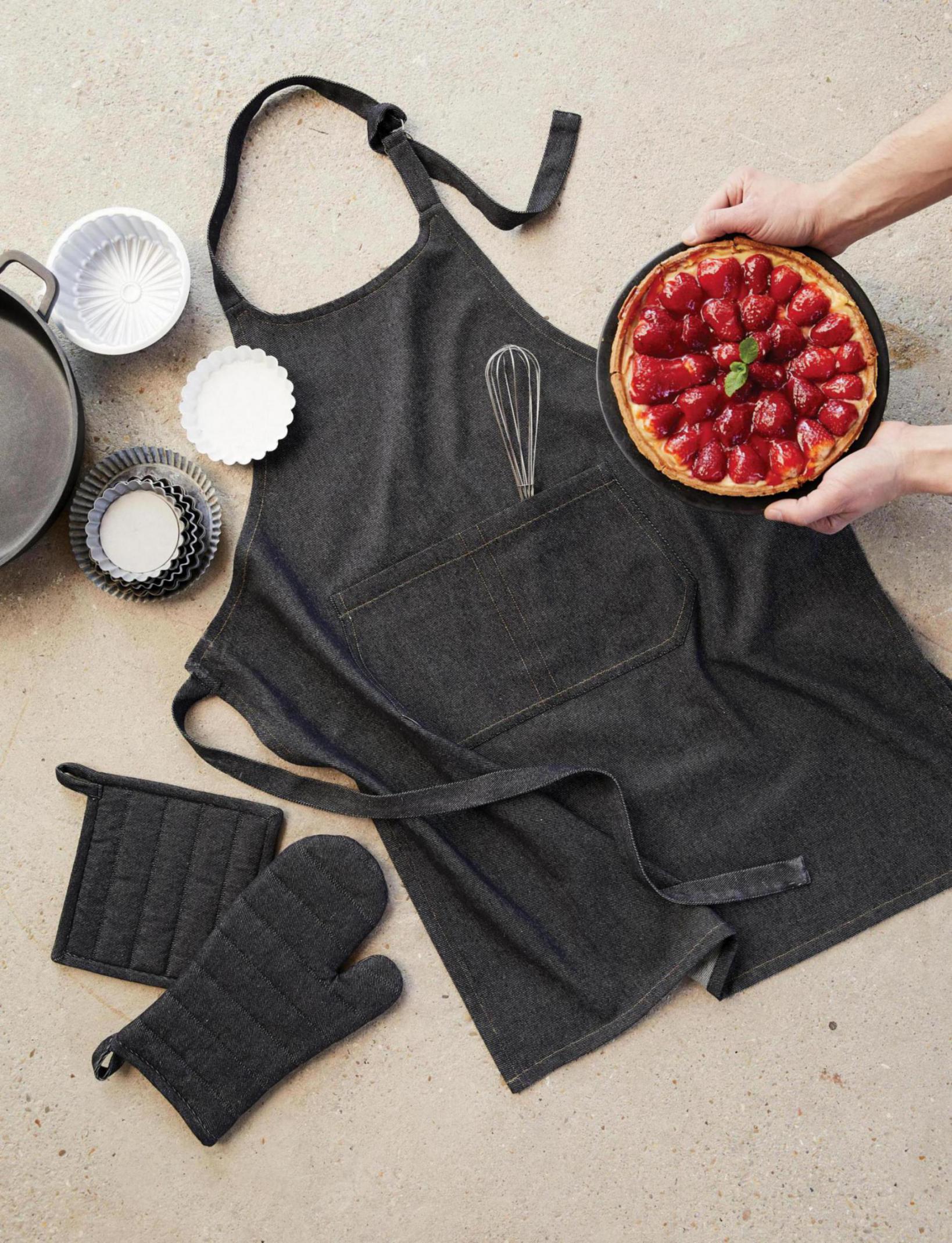 Ovenwant en Pannenlap Davis Noir 15 X 30