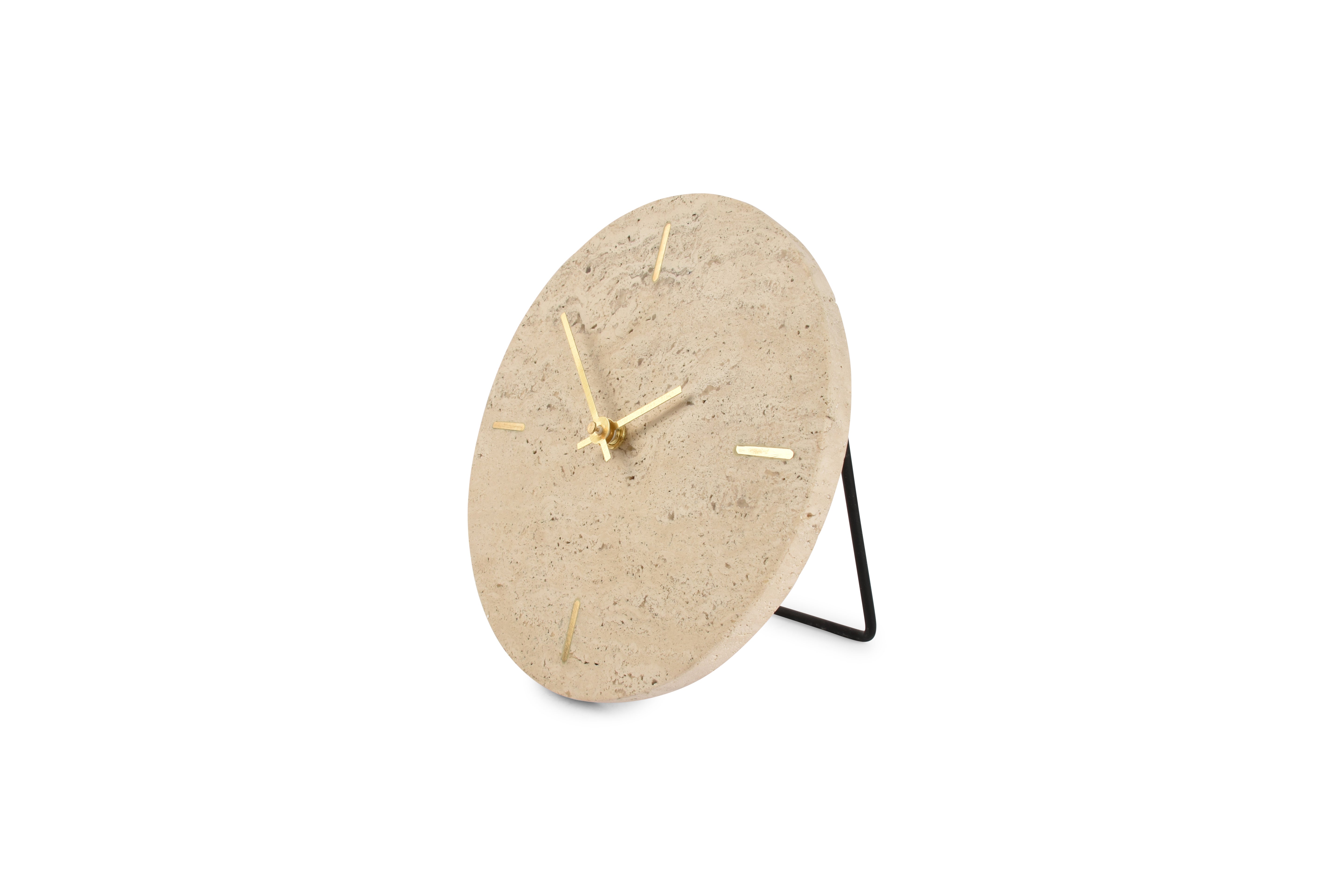 Tafelklok 20cm travertijn beige Zone
