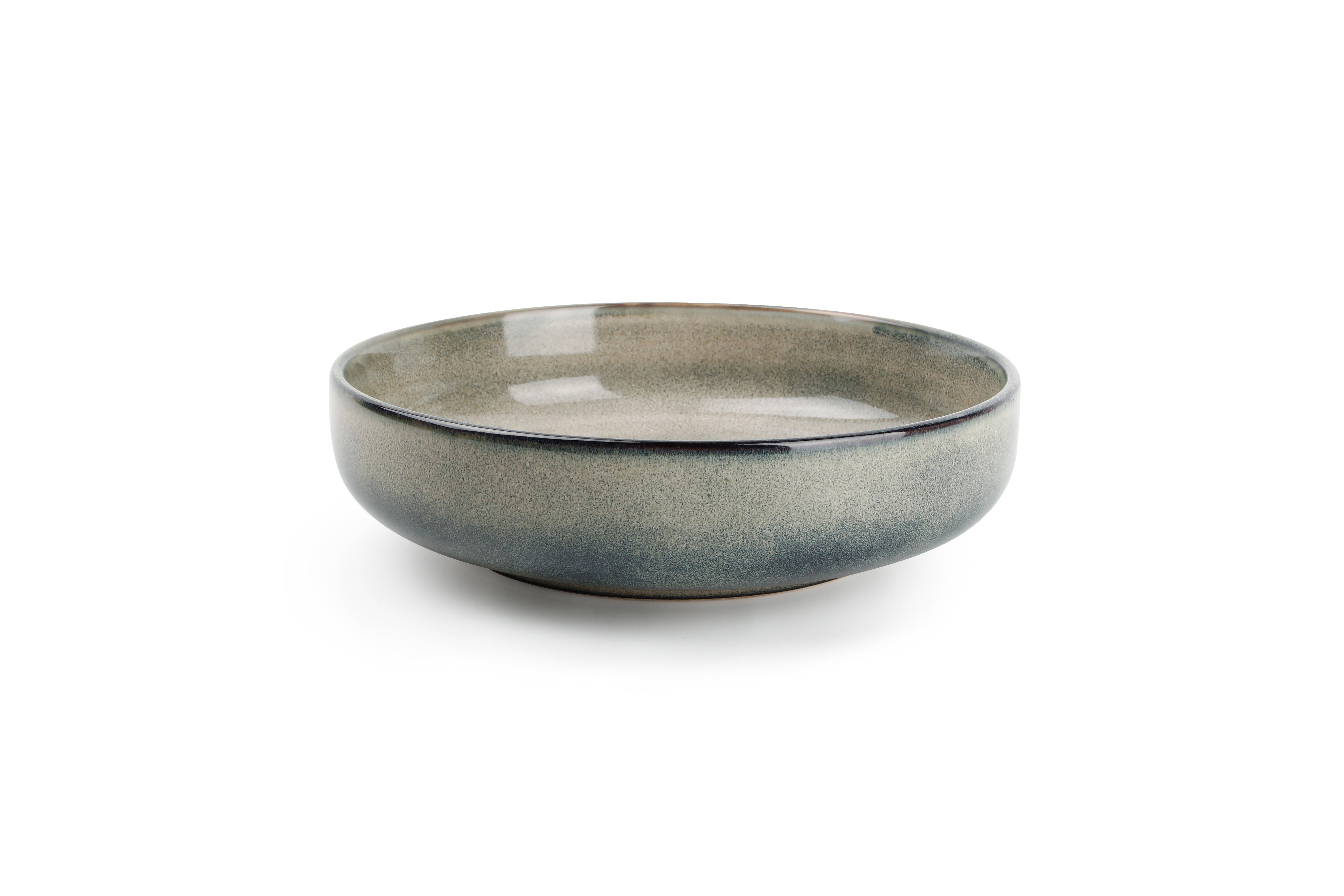 Diep bord 22,5xH6cm groen/blauw Meridian