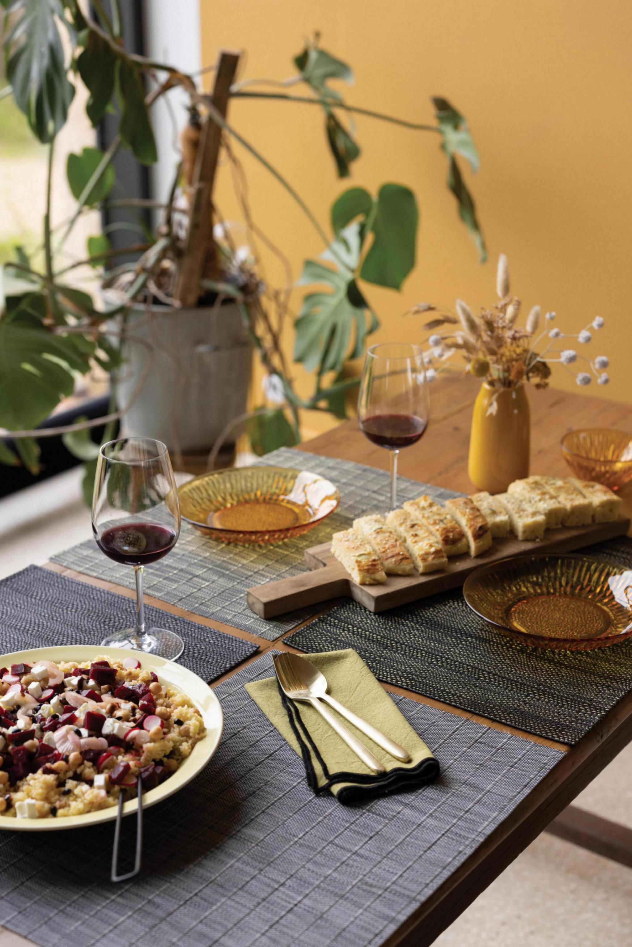 Placemat Set Canna Ombre/Or 33 X 45