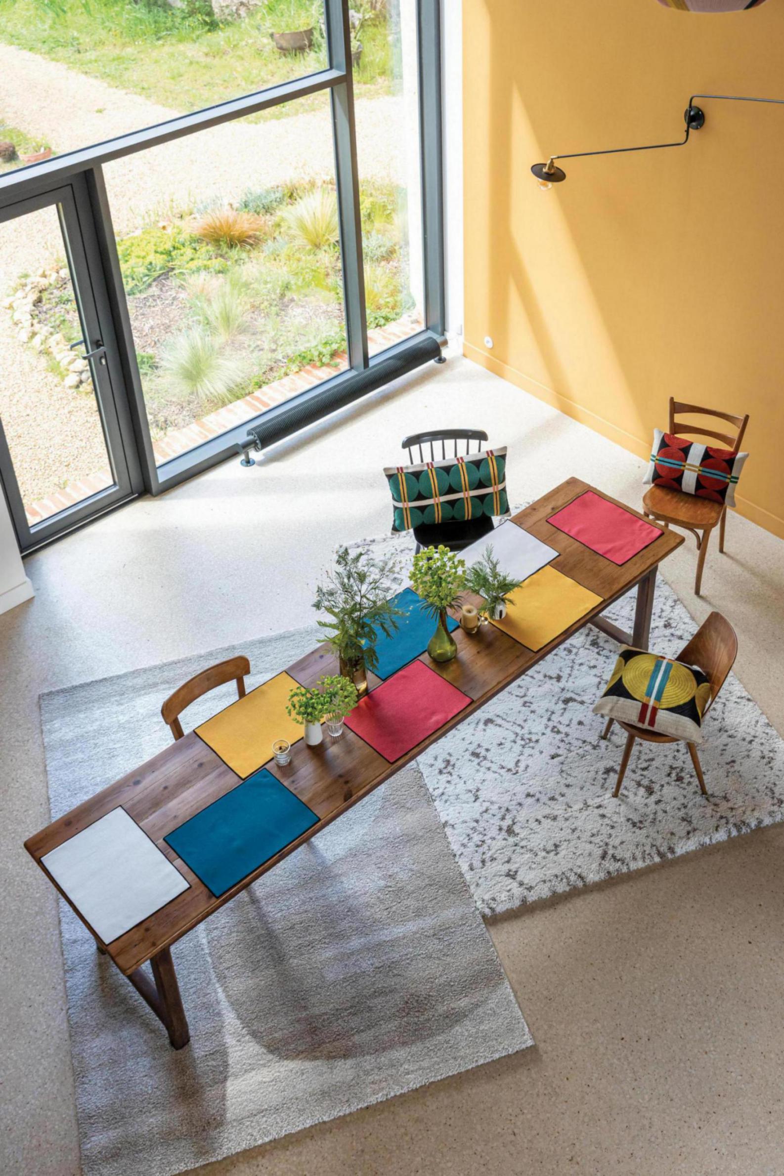 Set van 2 gerecycleerde placemats Laora Paon 33 X 45