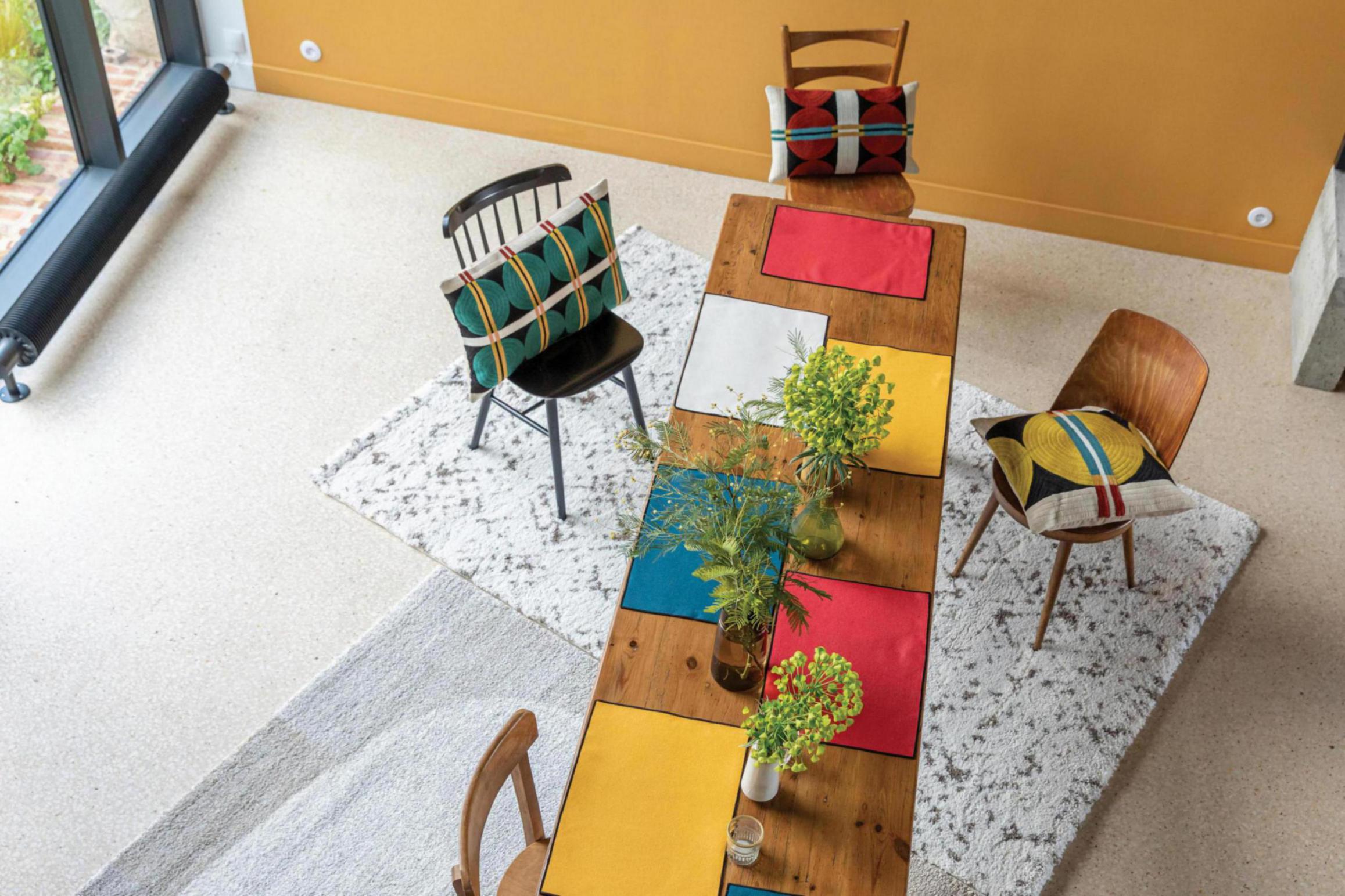 Set van 2 gerecycleerde placemats Laora Paon 33 X 45