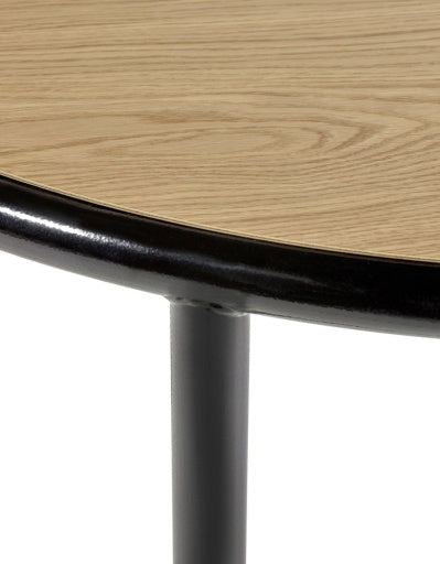HOUTEN TAFEL ROND M ZWART EIK