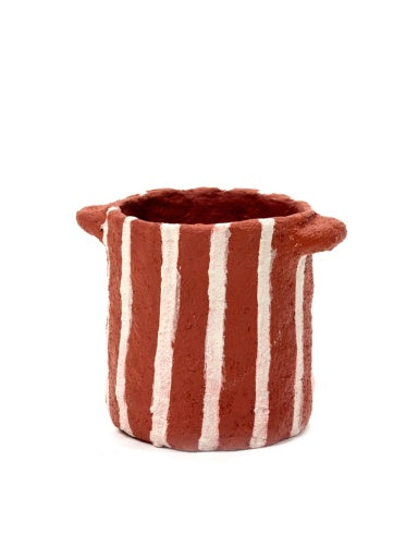 POT S RED VERTICAL STRIPES EARTH