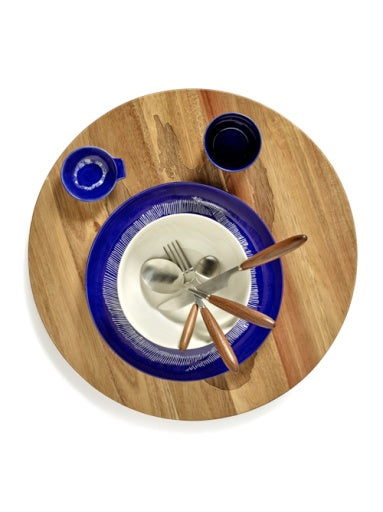 Serax - Ottolenghi - BORD L DONKERBLAUW STRIPES WIT FEAST