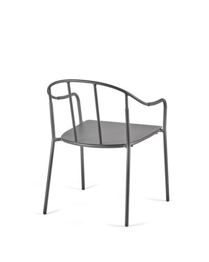 Serax - Piet Boon - ARMLEUNSTOEL ZWART + KUSSEN WIT PATIO