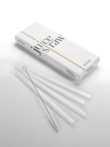 Serax - Serax - GLAZEN JUICE DRINKRIETJE SET/4 + BORSTEL
