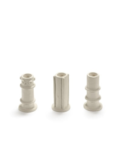 CANDLE HOLDER 03 ASS/6 BEIGE MOLLY