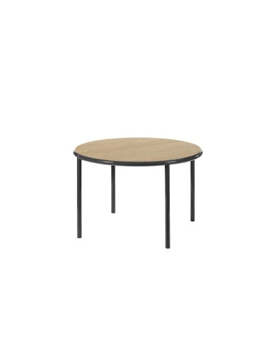 HOUTEN TAFEL ROND M ZWART EIK