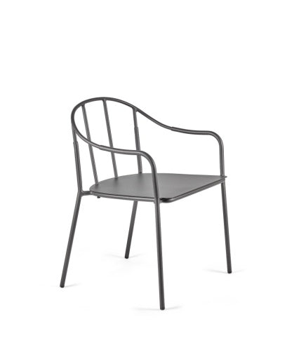Serax - Piet Boon - ARMLEUNSTOEL ZWART + KUSSEN WIT PATIO