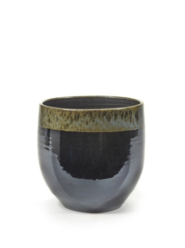 Serax - Serax - SIERPOT S ZWART GROEN GLAZED SHADES