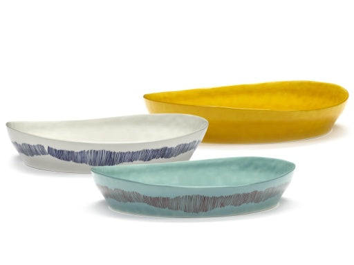 Serax - Ottolenghi - SERVEERKOM S WIT STRIPES BLAUW FEAST