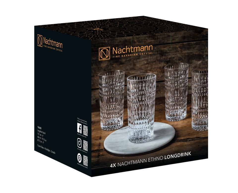 Nachtmann - Ethno longdrinkglas 434 ml, set van 4