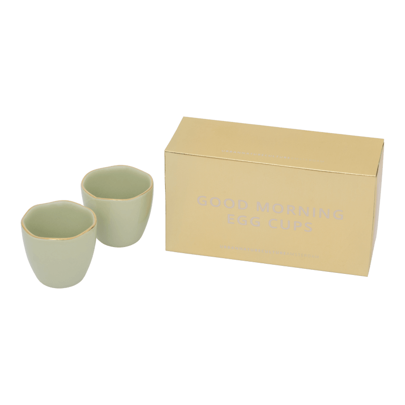 Good Morning eierdop Pale Green, Set van 2, in gift pack