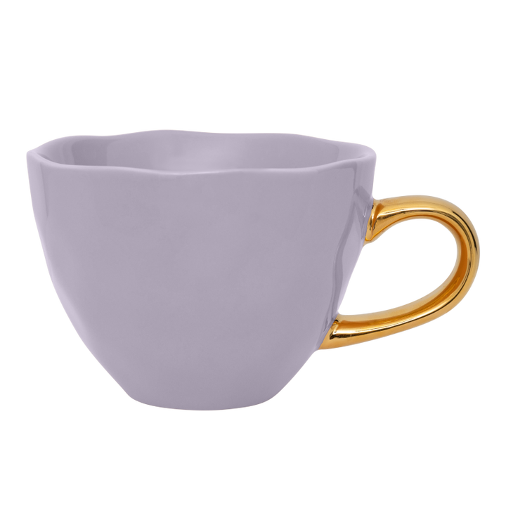 Urban Nature Culture | Good Morning Kopje Cappuccino/Tea en bord lila, set van 4 in cadeauverpakking