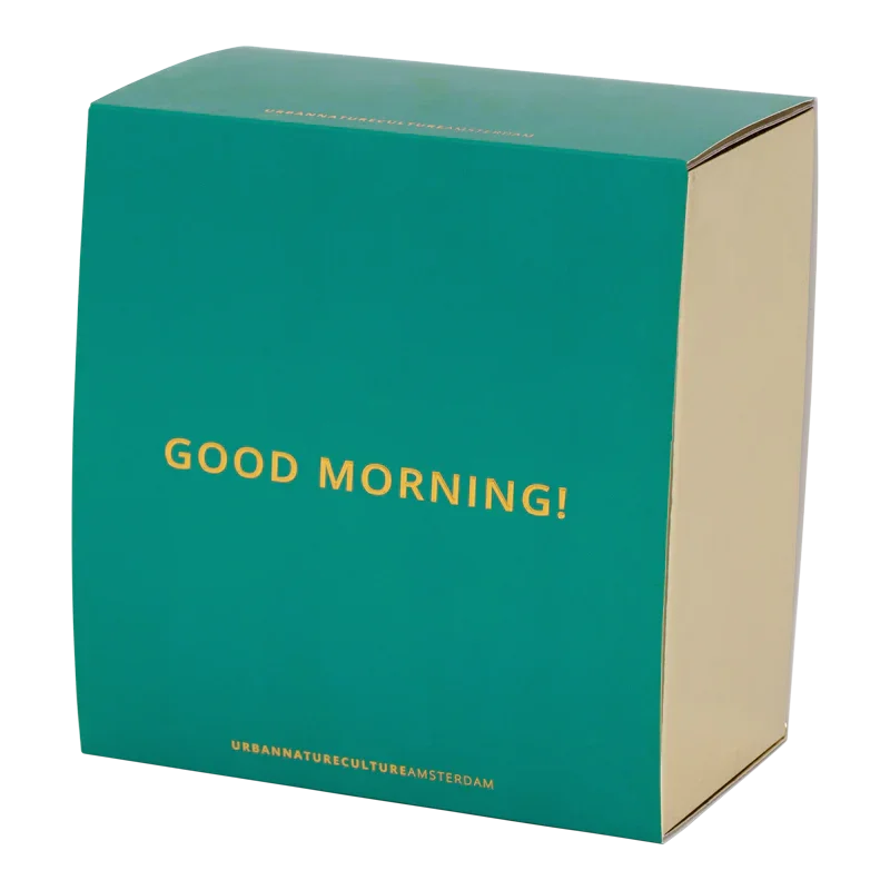 Urban Nature Culture | Good Morning kopje Cappuccino/Tea en bord Papaya/slate, set van 4, in cadeauverpakking