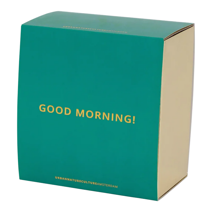 Urban Nature Culture | Good Morning kopje Cappuccino/Tea en bord Papaya/slate, set van 4, in cadeauverpakking