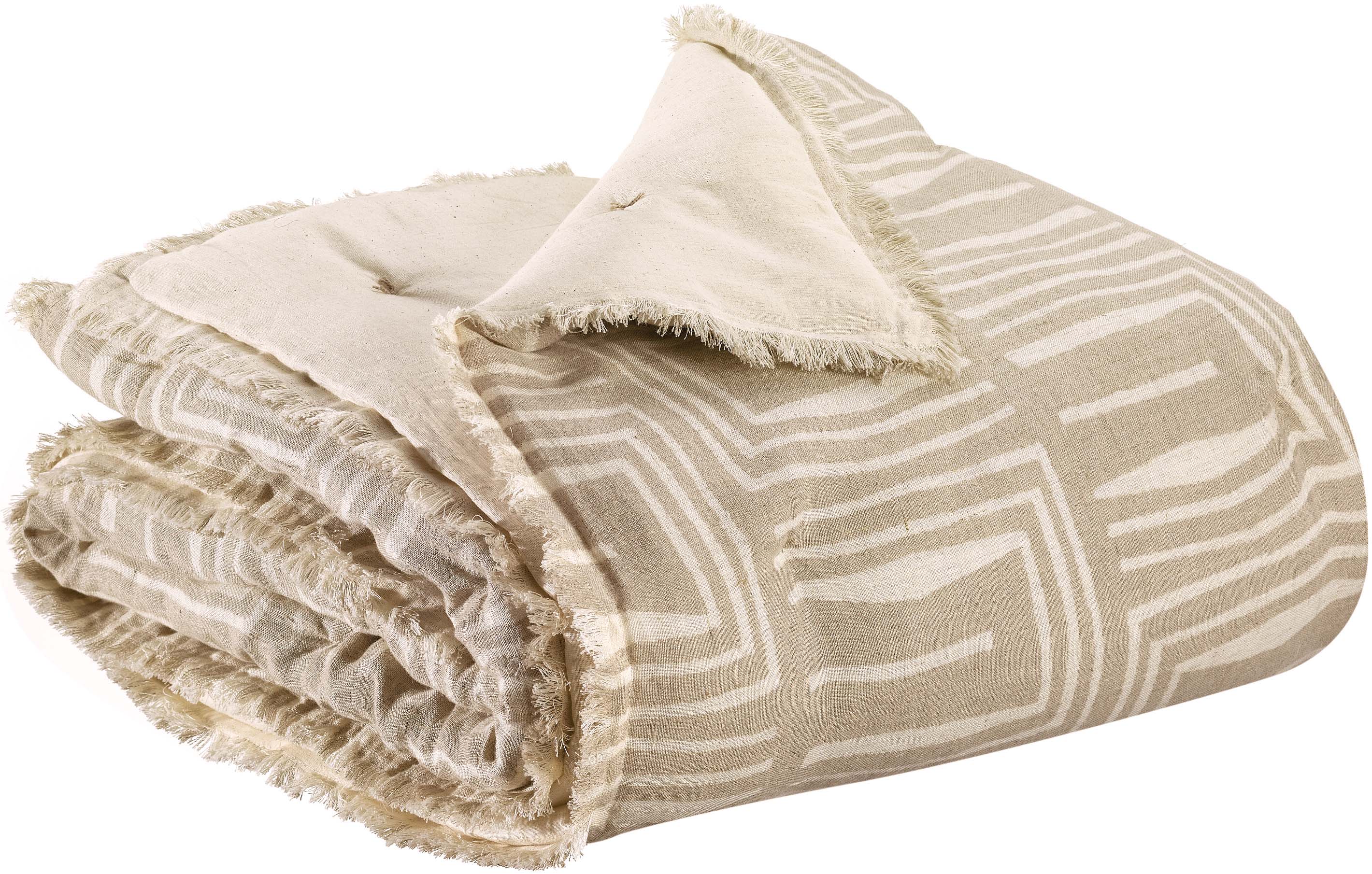 Tina bedrukte plaid Naturel 135 X 200