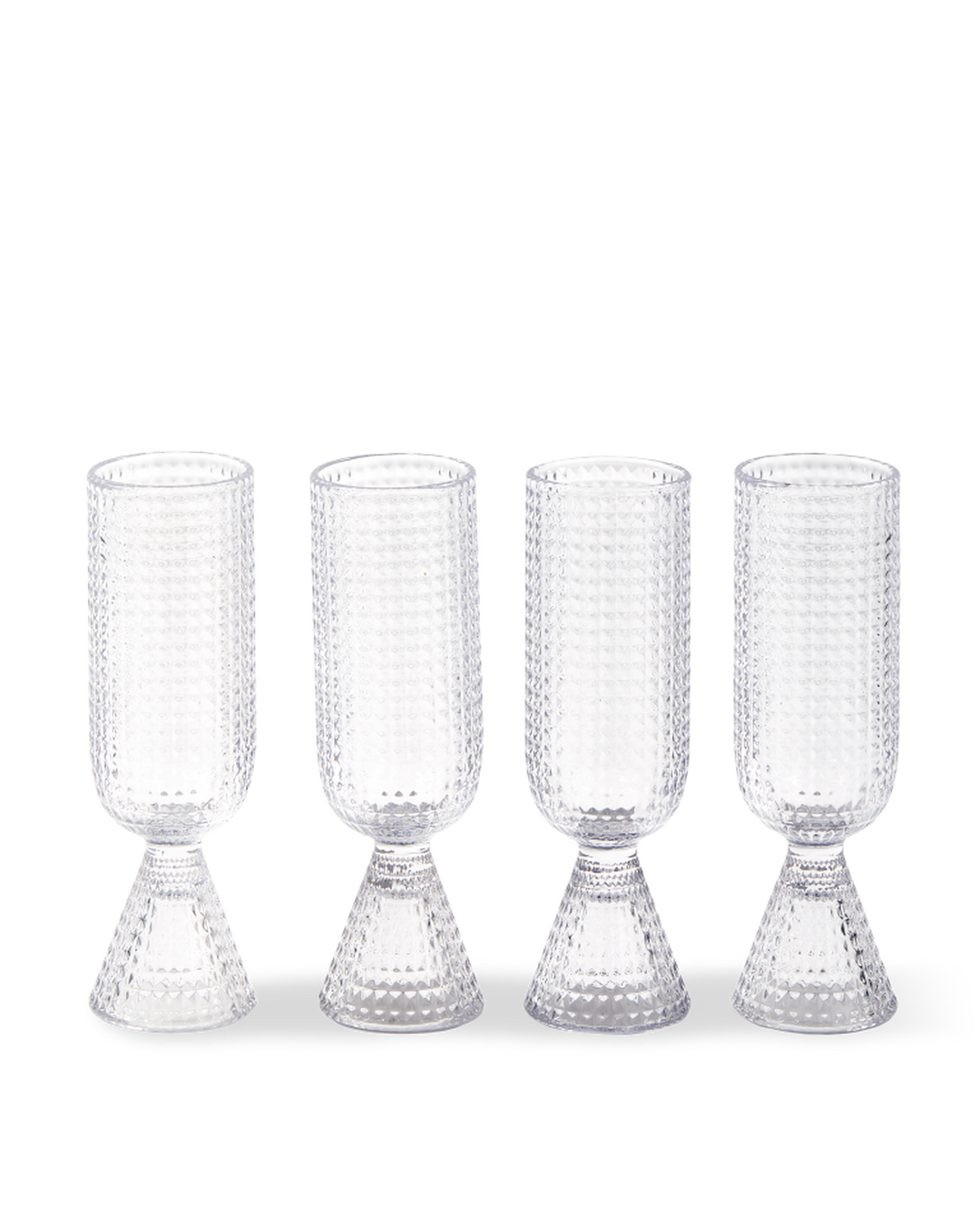 Polspotten - Champagneglas Rooftop Transparant (set van 4)