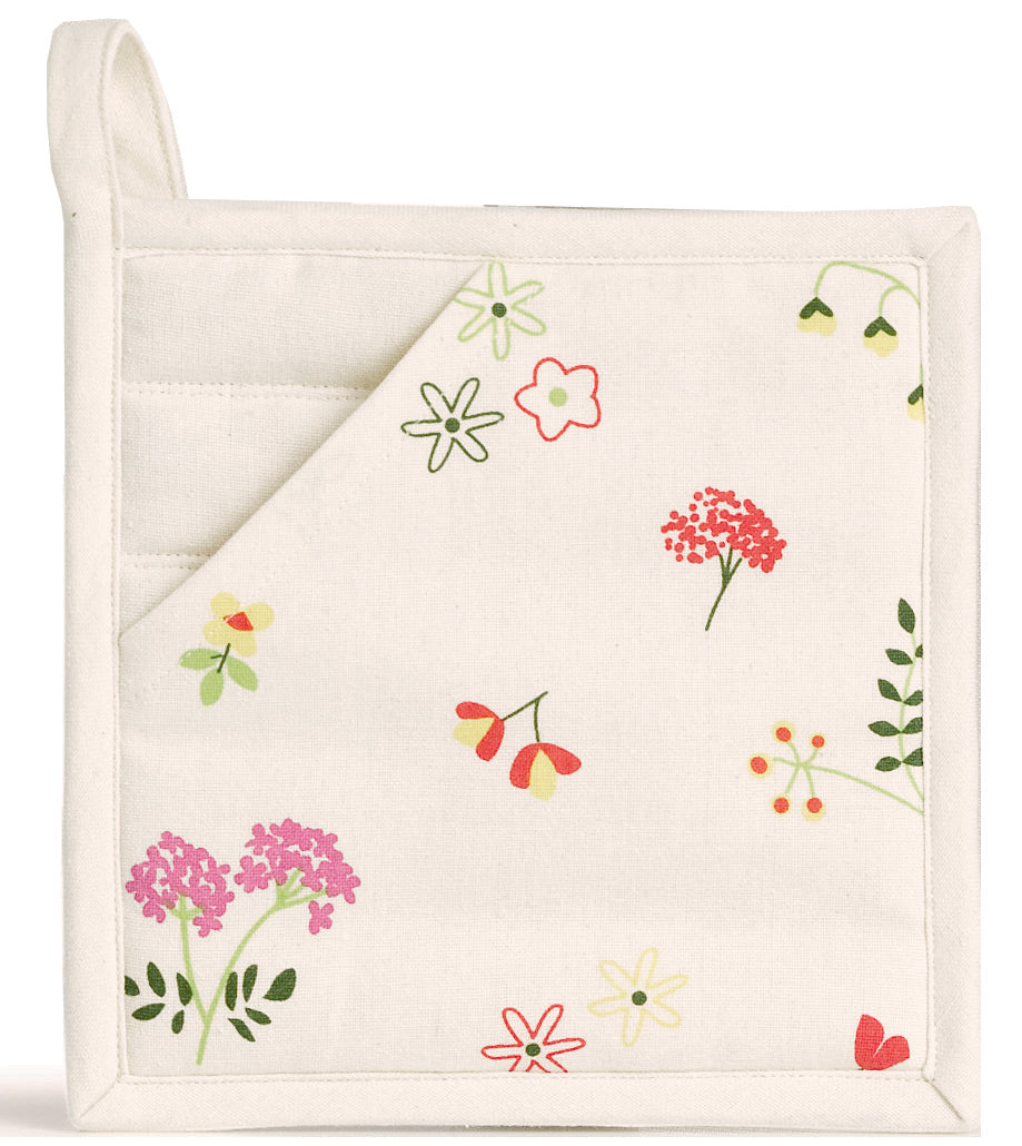 Gerecycleerde 2-in-1 pannenlap Gardenia Écru 20 X 20