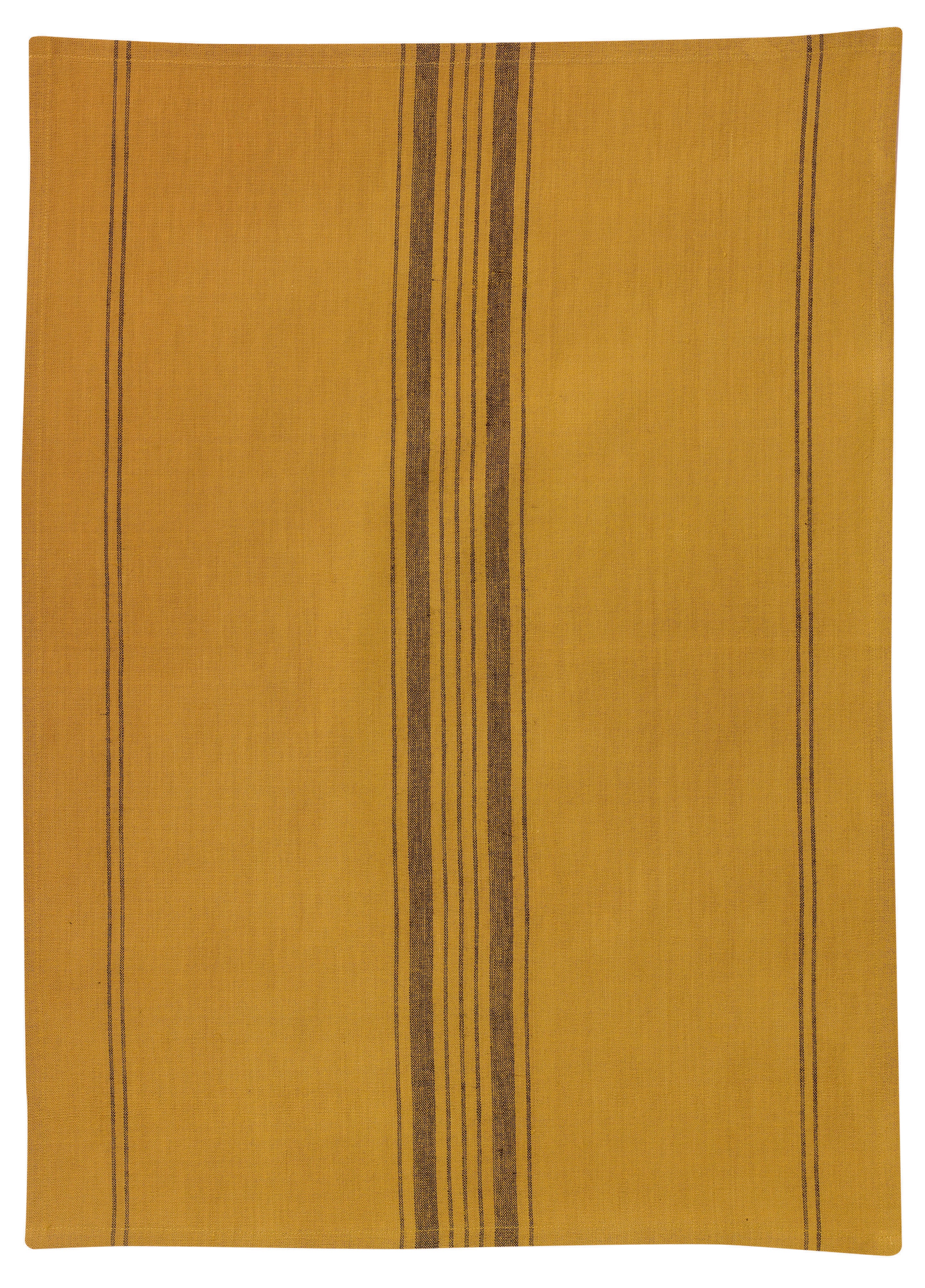 Kilia gestreepte half-linnen theedoek Bronze 50 X 70