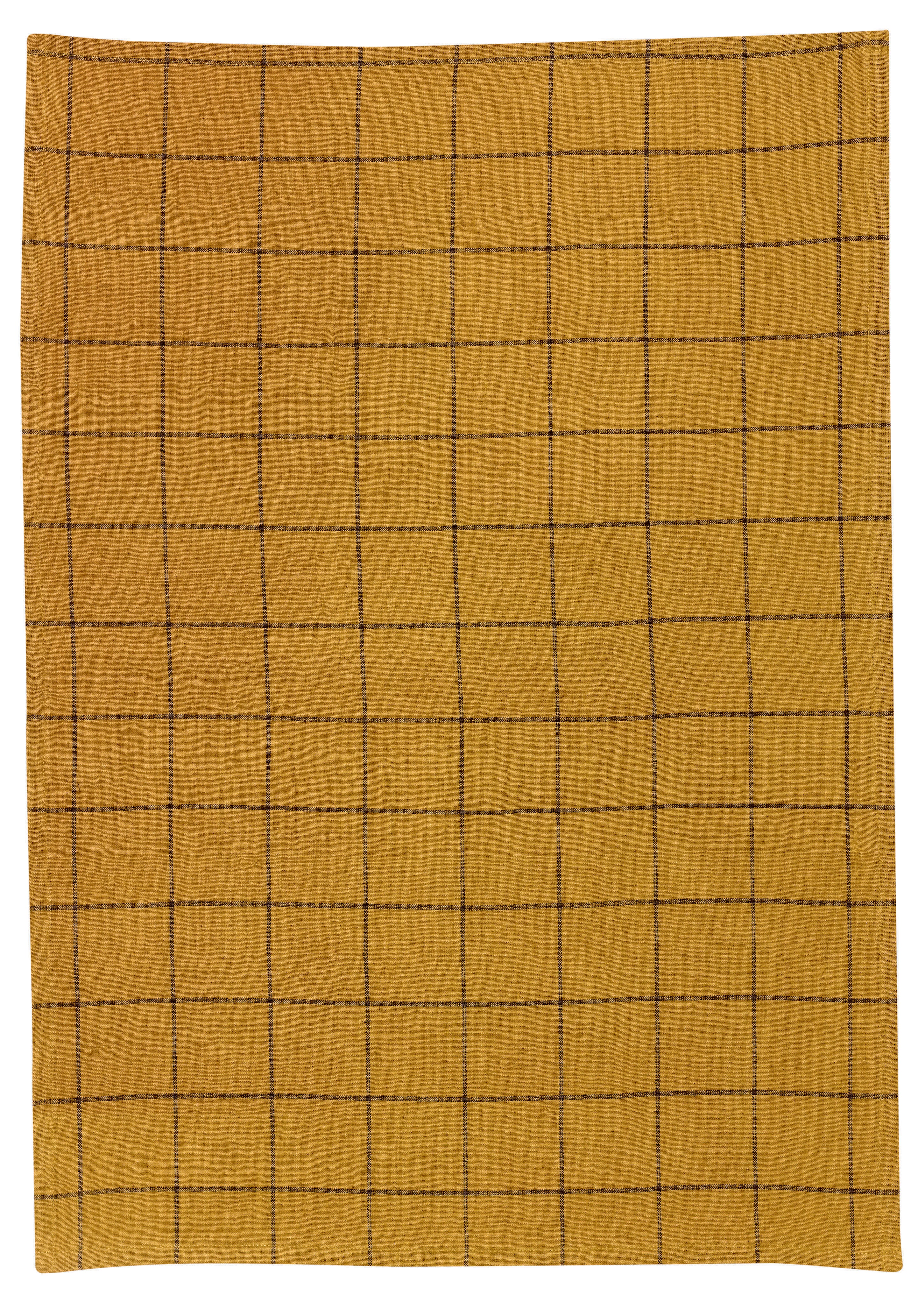 Kilia theedoek met ruitjespatroon Bronze 50 X 70