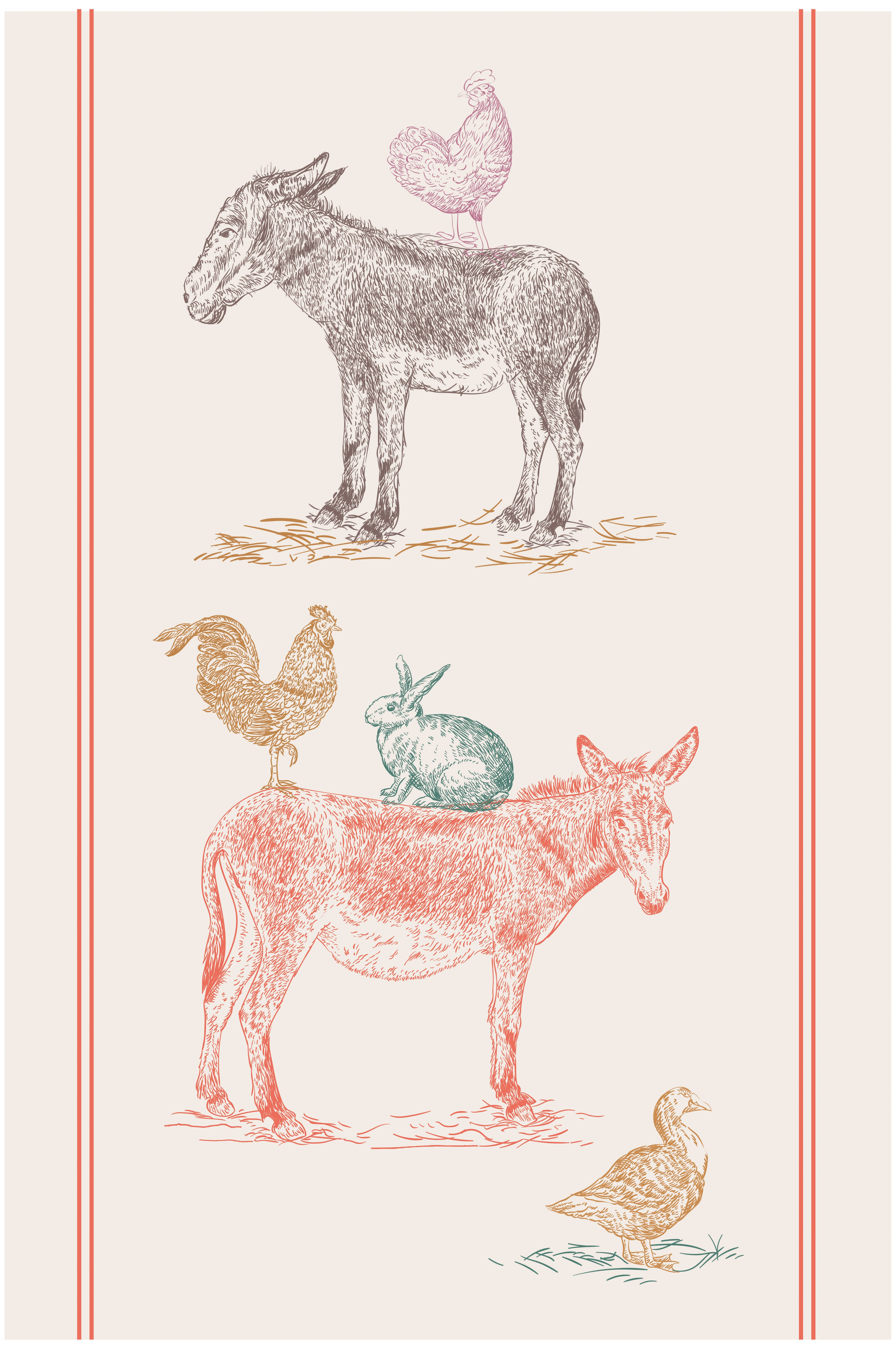 Theedoek Ferme Écru 48 X 72