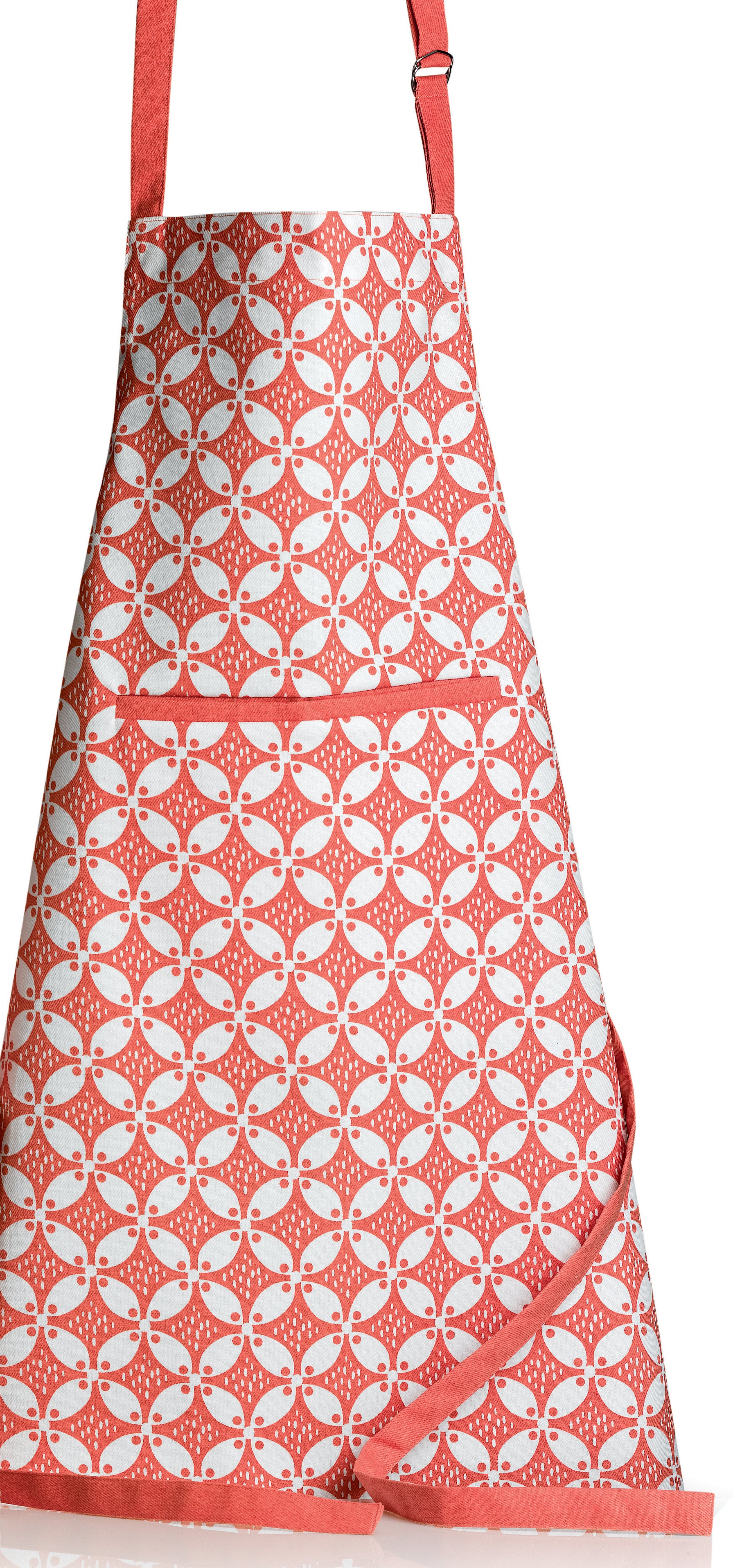 Gecoate gerecycleerde keukenschort Fatou Corail 72 X 85