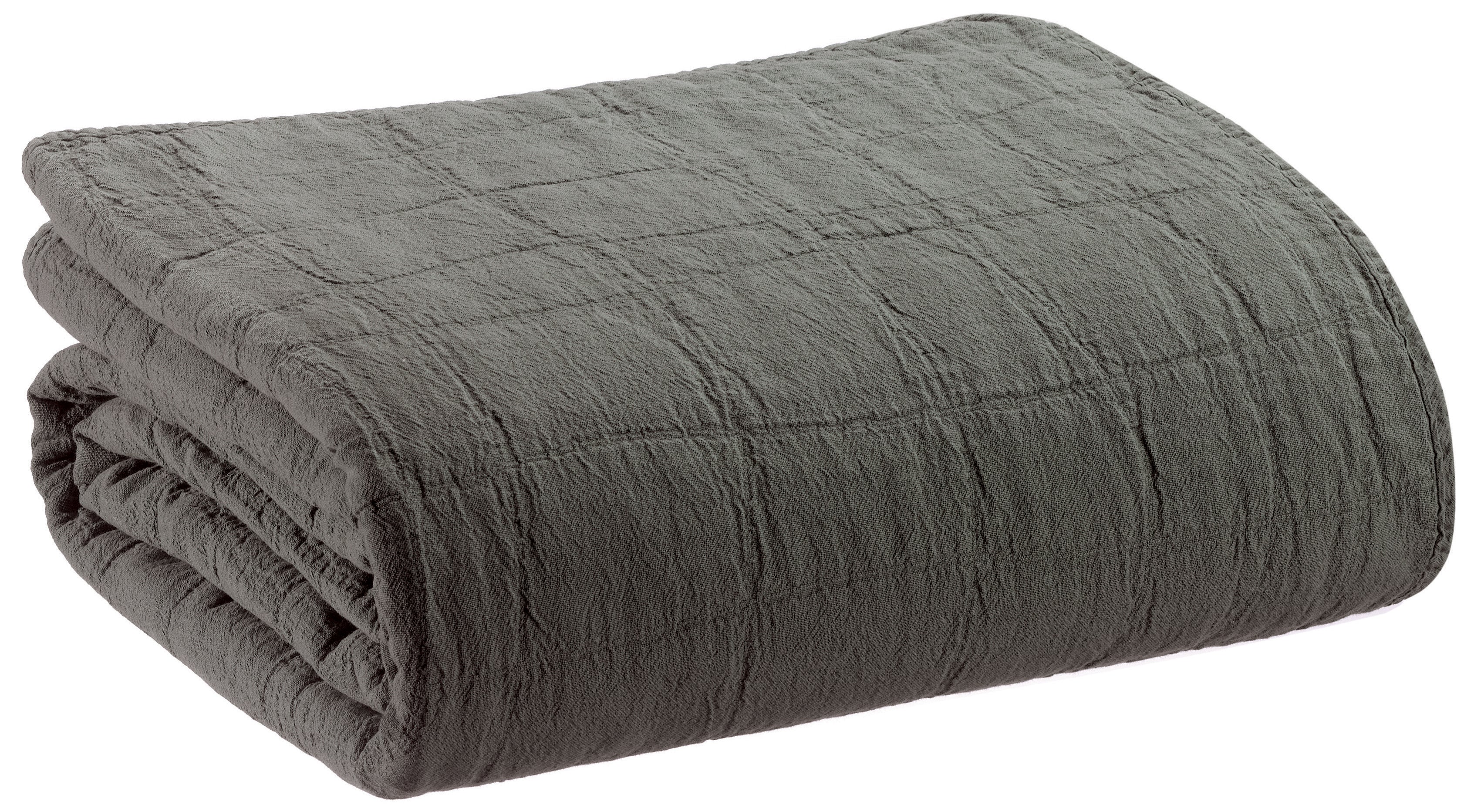 Gerecycleerde bedsprei Titou Carbone 180 X 260