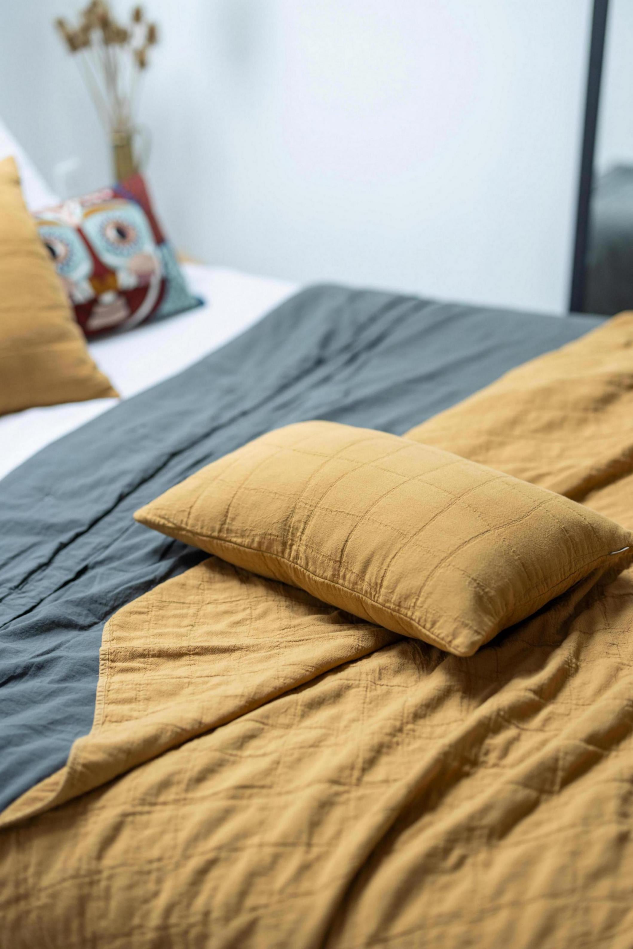 Gerecycleerde bedsprei Titou Havane 240 X 260