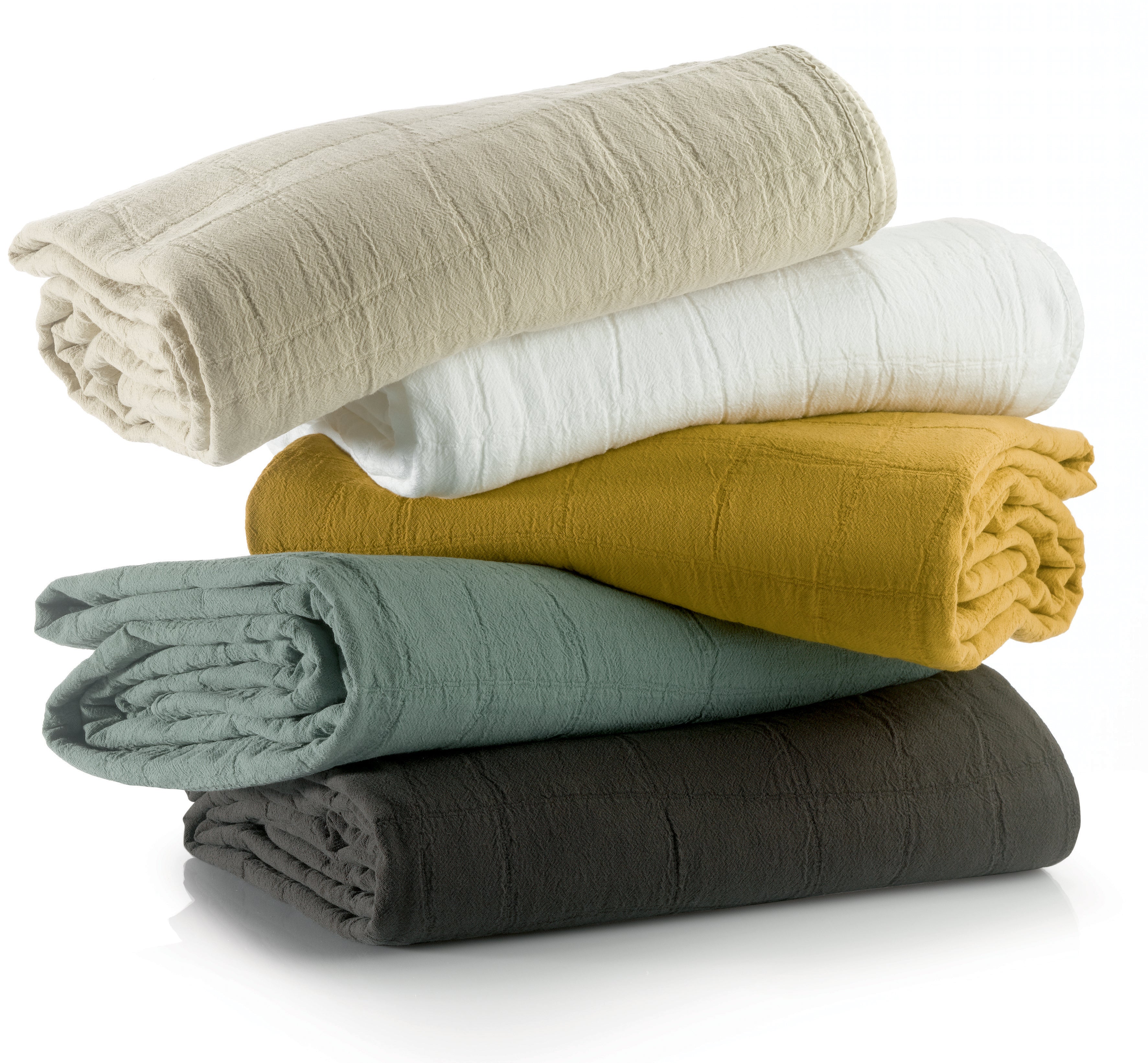 Gerecycleerde bedsprei Titou Vert de gris 260 X 260