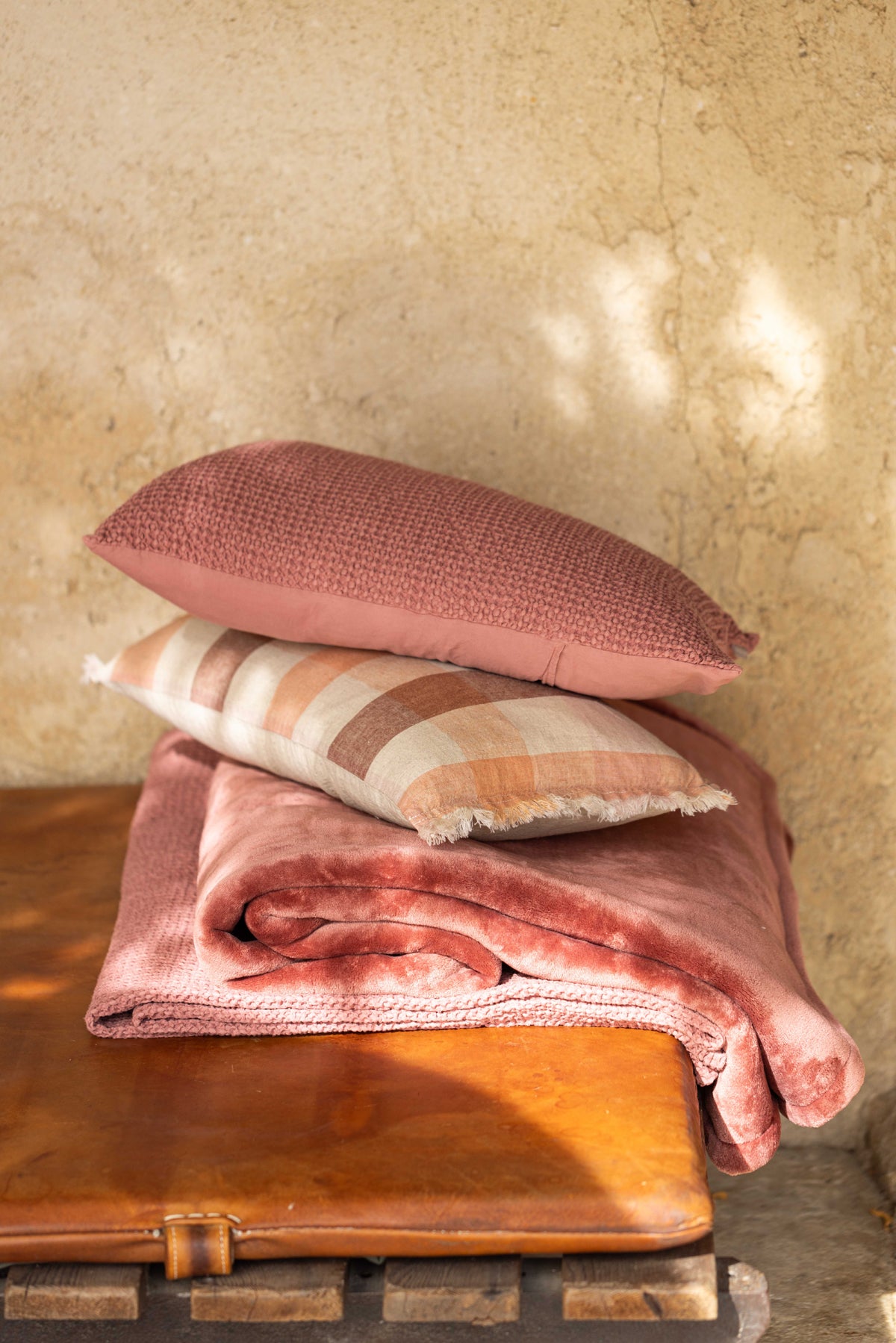 Gerecyclede plaid Maia Terracotta 240 X 260