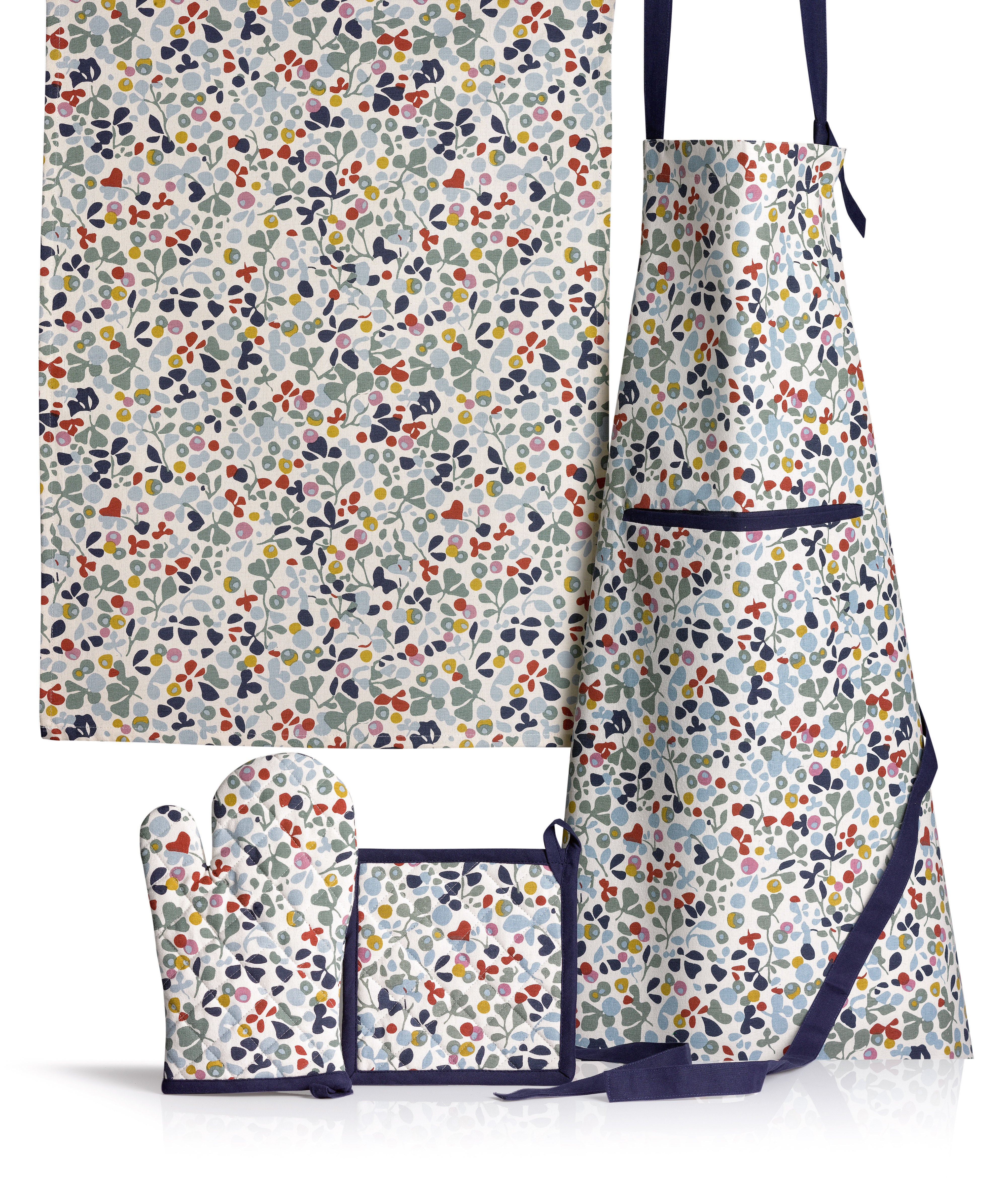 Set van gerecycleerde ovenwant/pannenlap Greta Multico 18 X 28