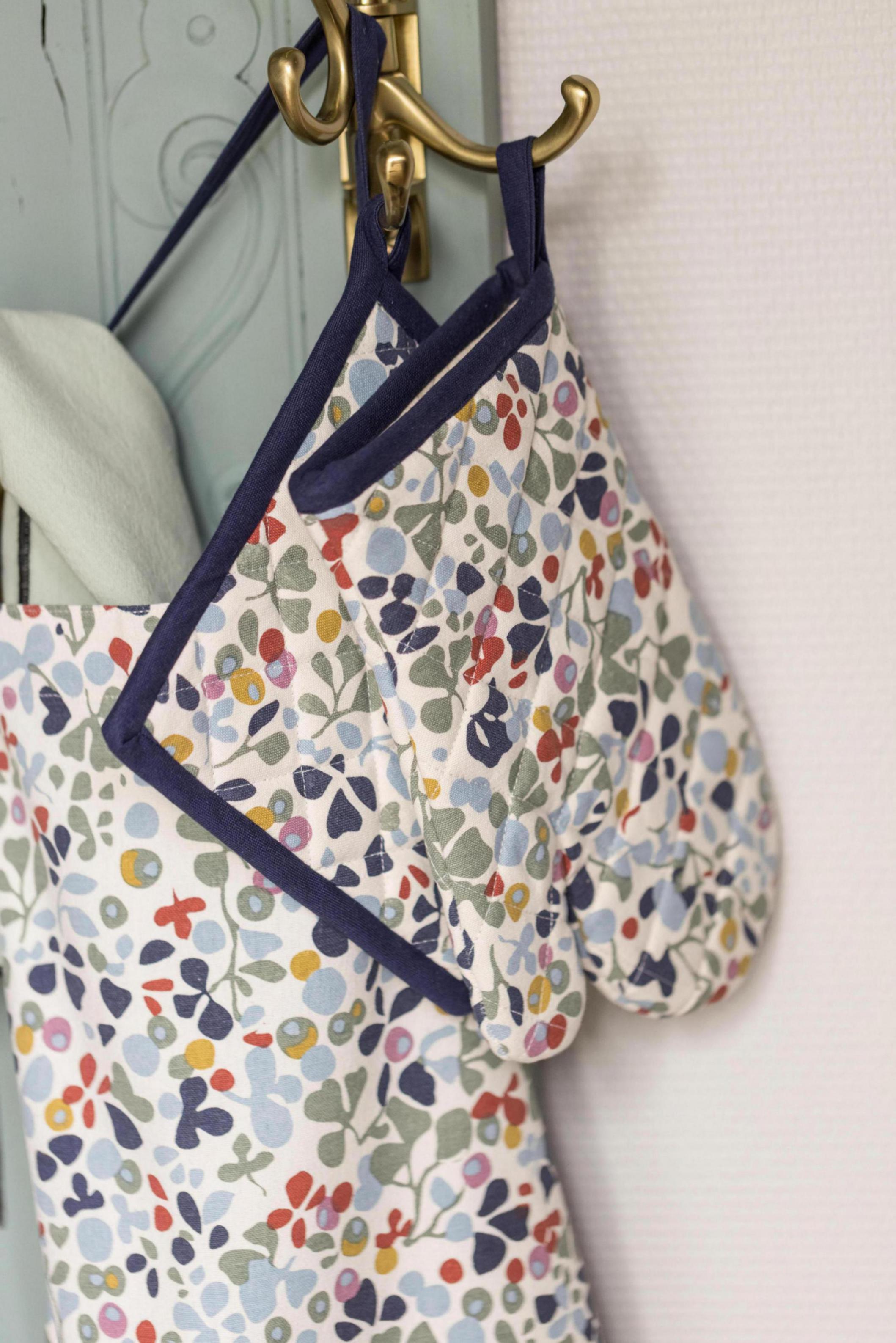 Set van gerecycleerde ovenwant/pannenlap Greta Multico 18 X 28