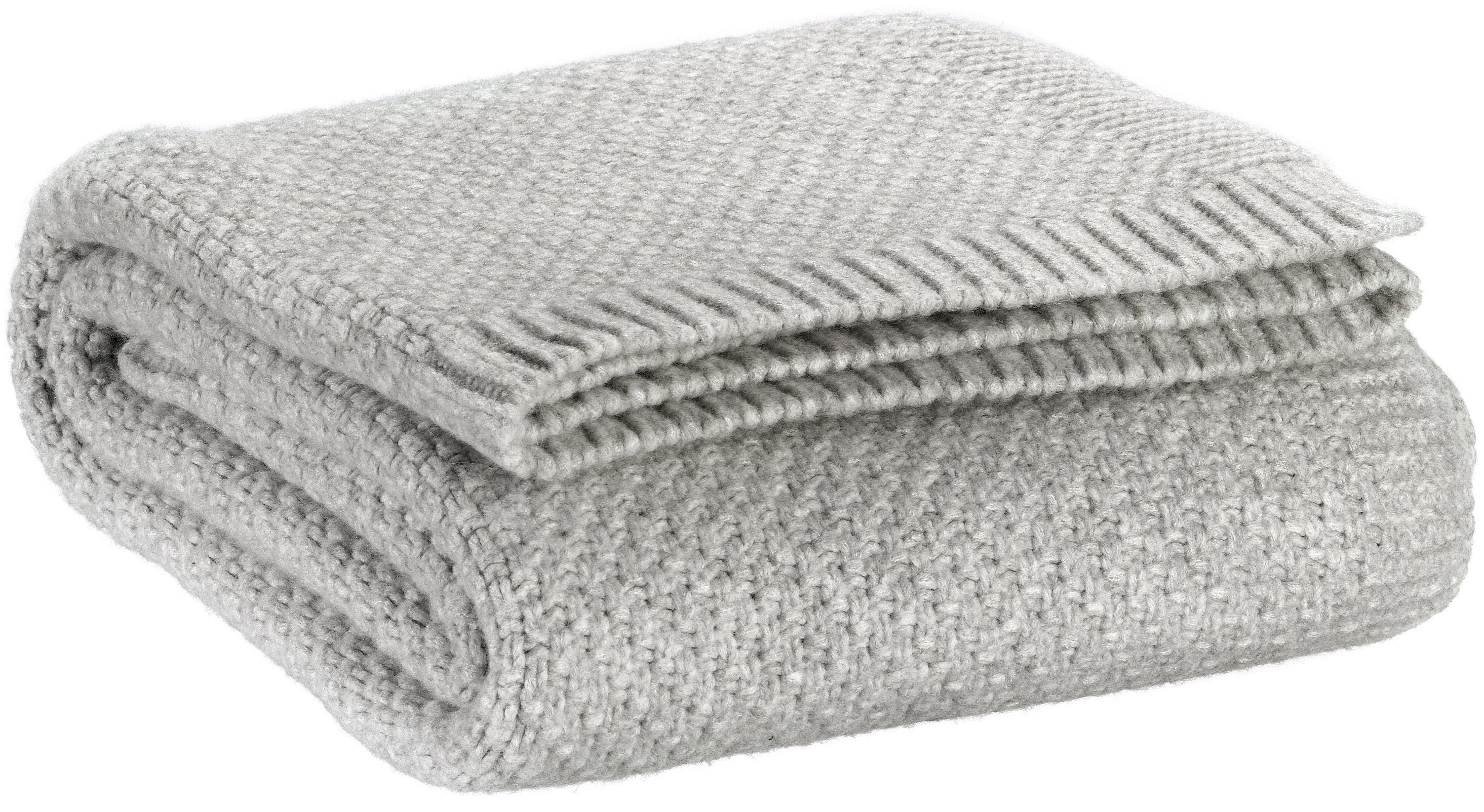 Gebreide gerecycleerde plaid Danilo Perle 130 X 160