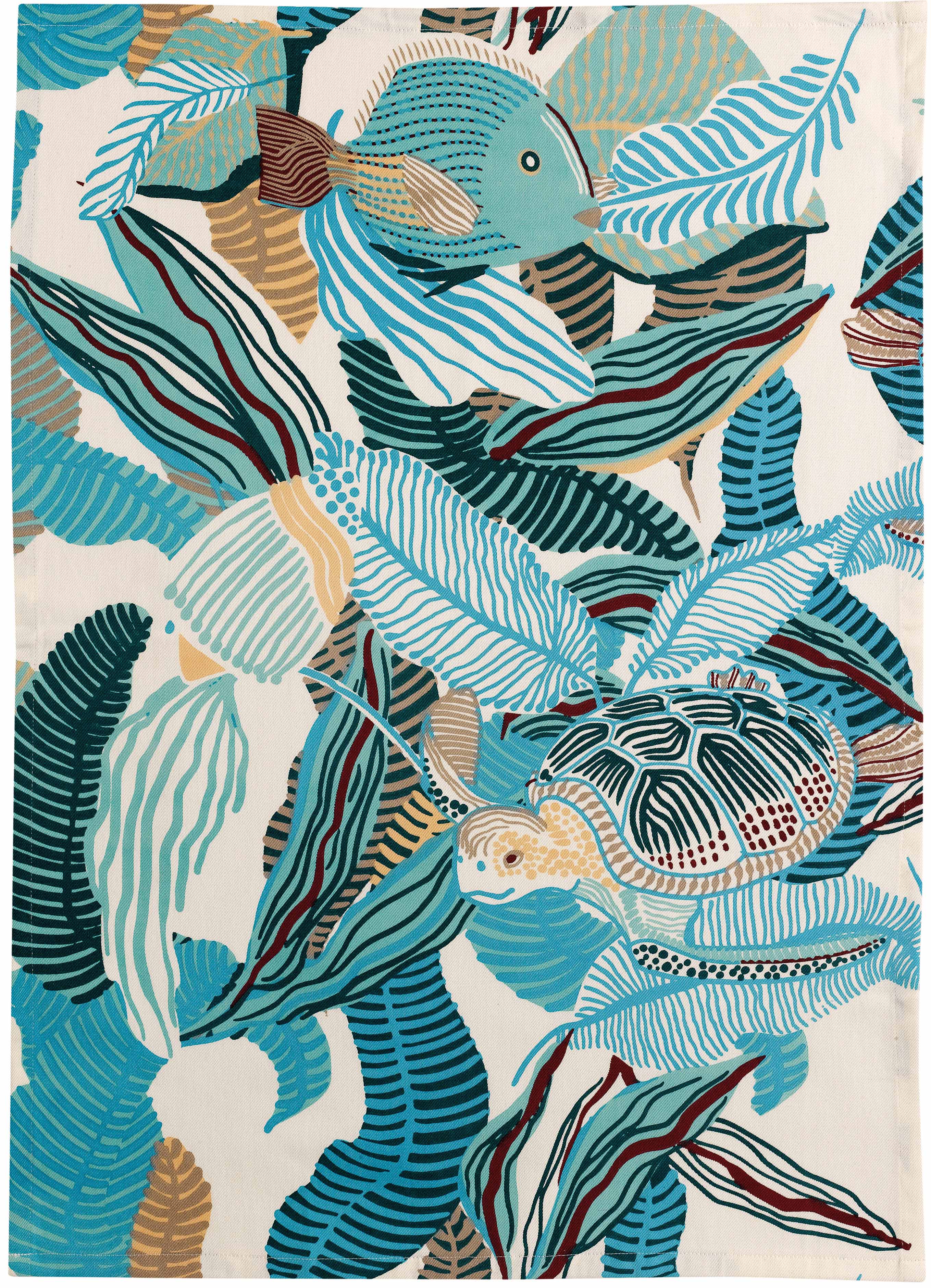 Gerecycleerde theedoek Dori Bleu 50 X 70