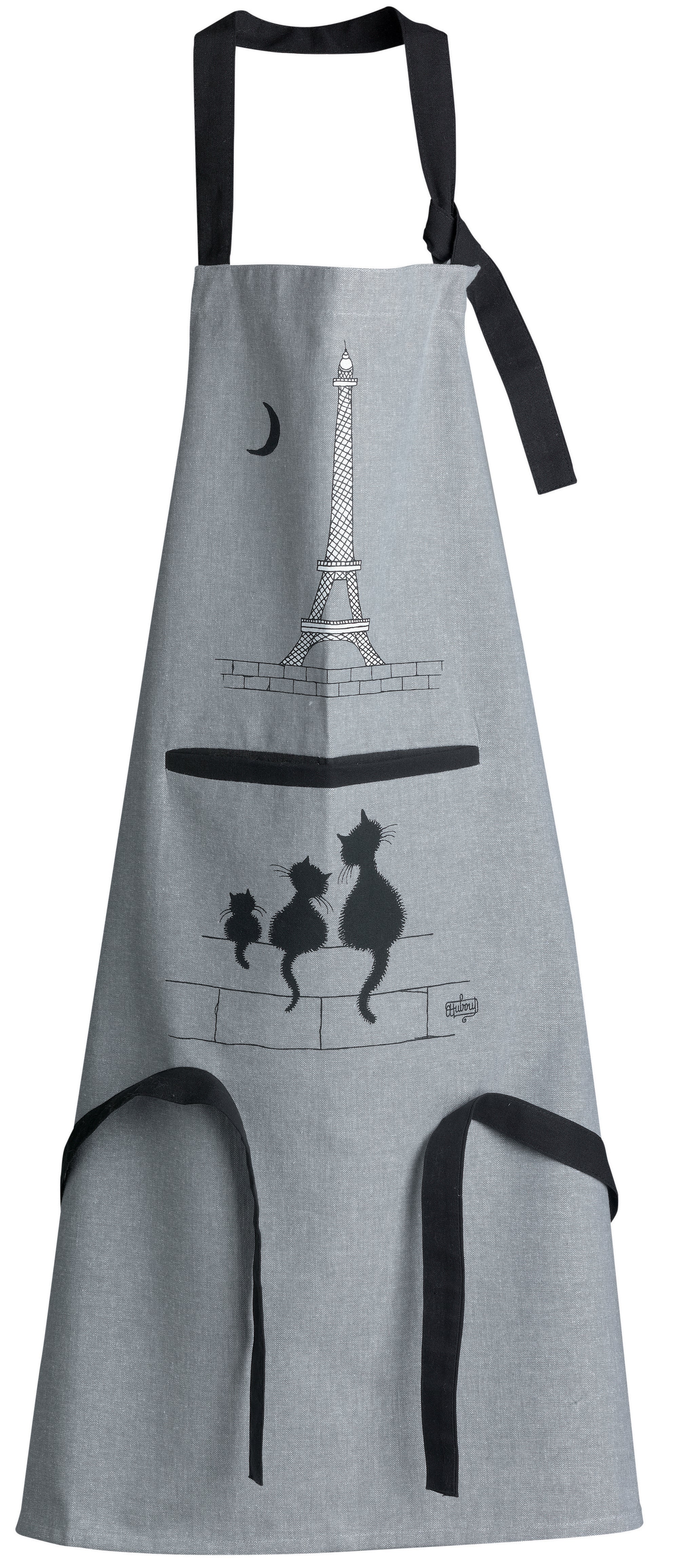 Keukenschort Dubout Chats Eiffel Gris 72 X 85