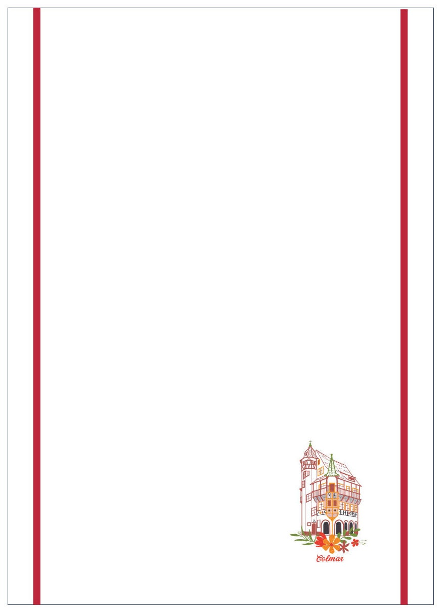 Gerecycleerde wafeldoek Maison Pfister Blanc/Rouge 50 X 70