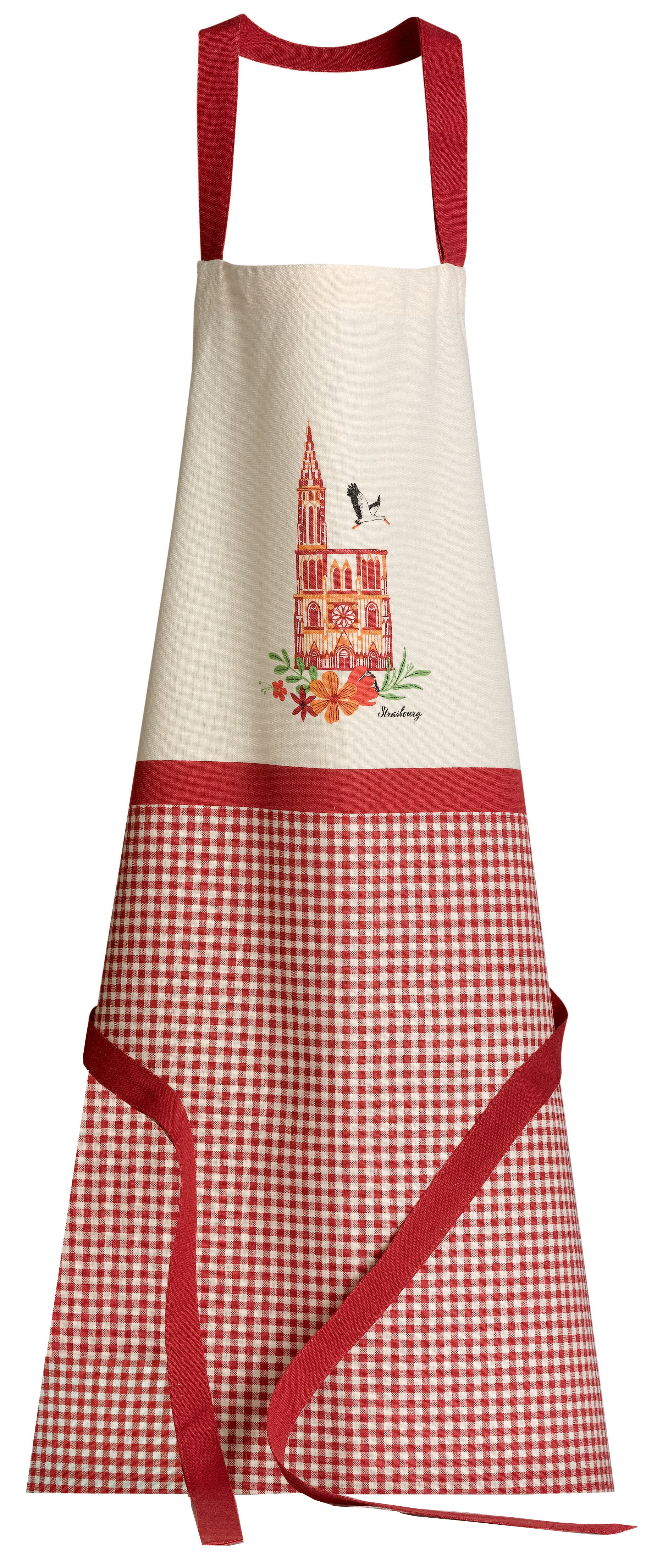 Keukenschort Cathédrale Ecru/Rouge 72 X 85