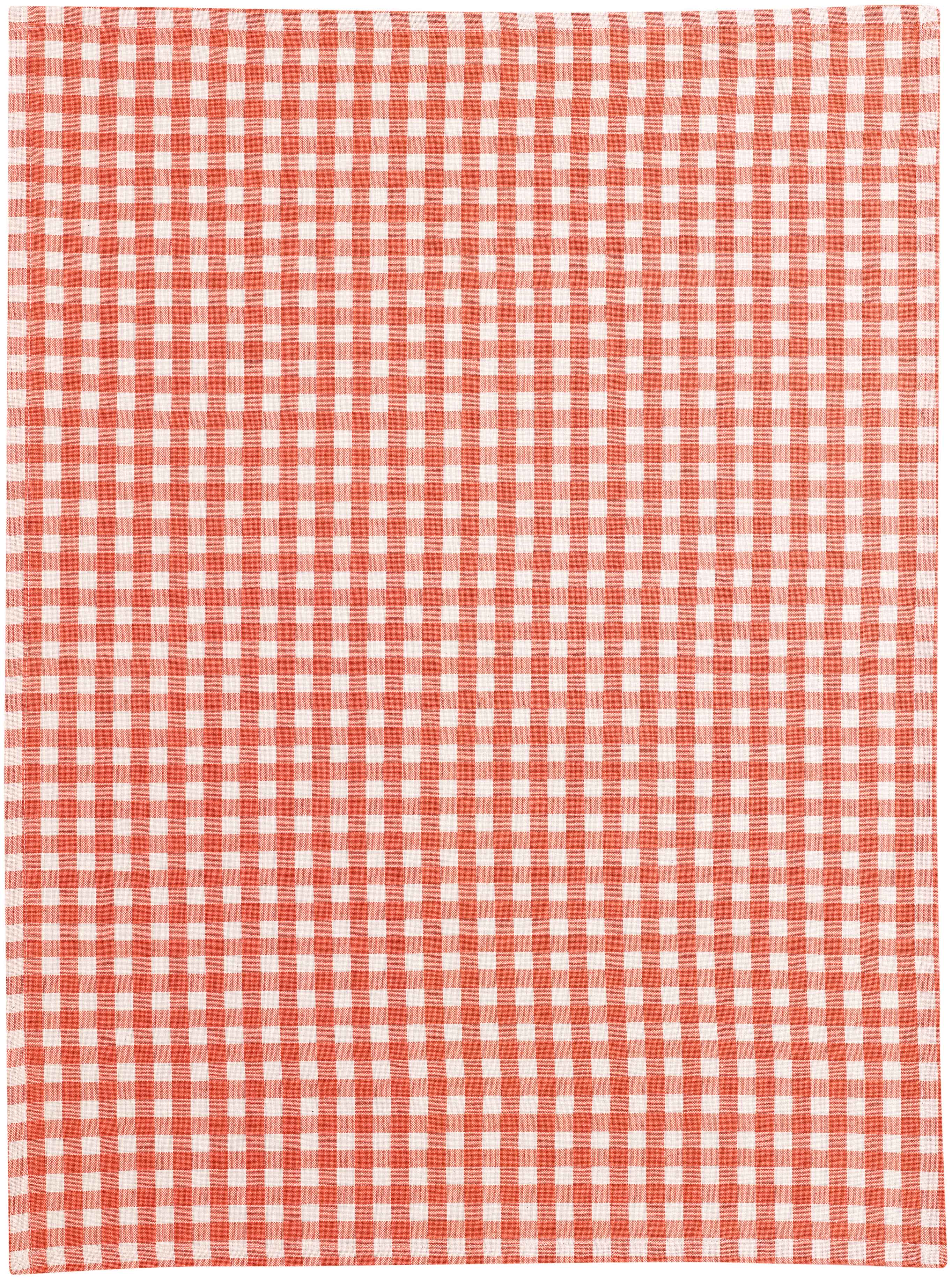 Gerecycleerde theedoek Vichy Pêche 50 X 70