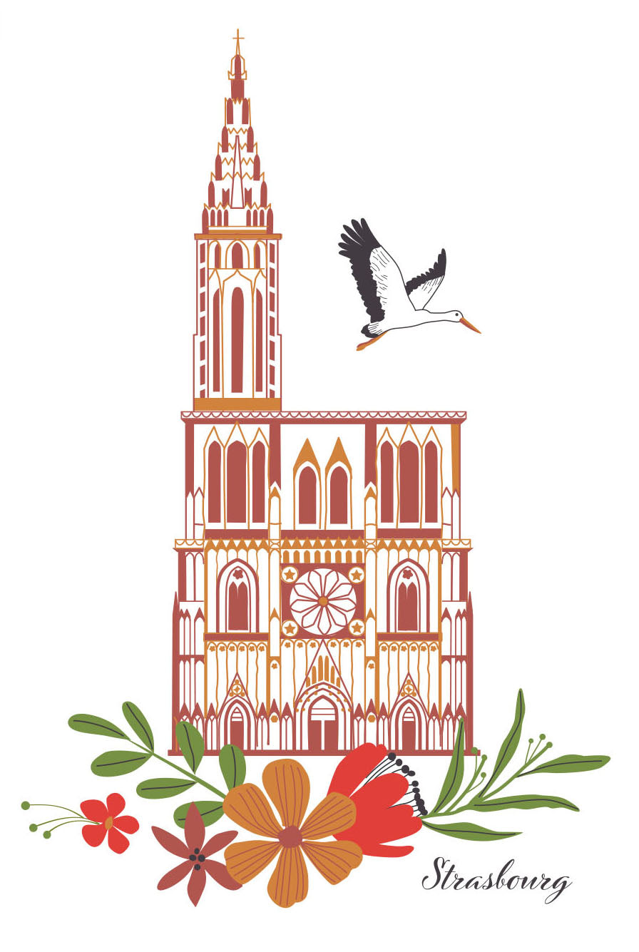 Gerecycleerde wafeldoek Cathédrale Fleurie Blanc/Rouge 50 X 70